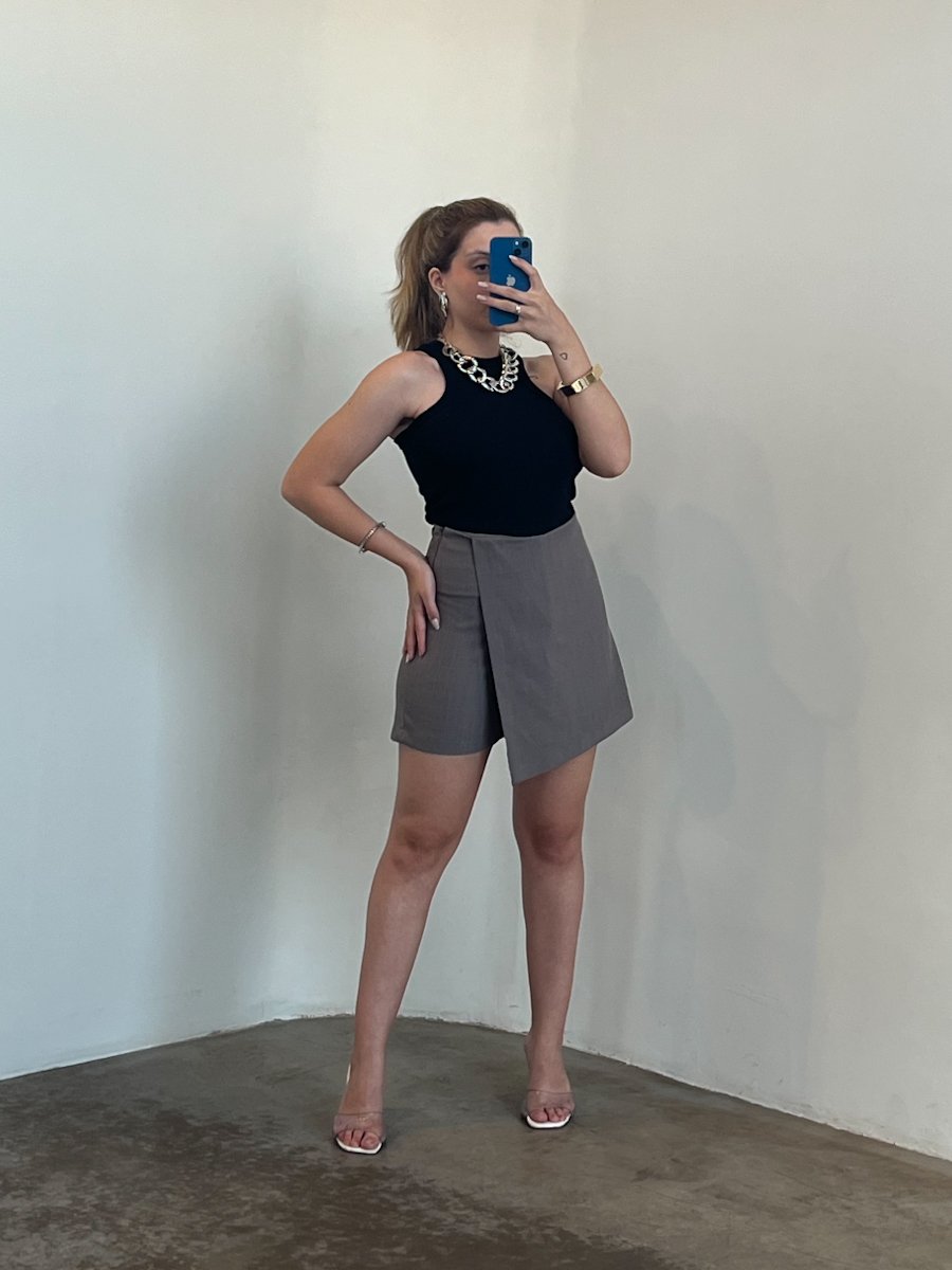 08 short saia feminino de alfaiataria chloe
