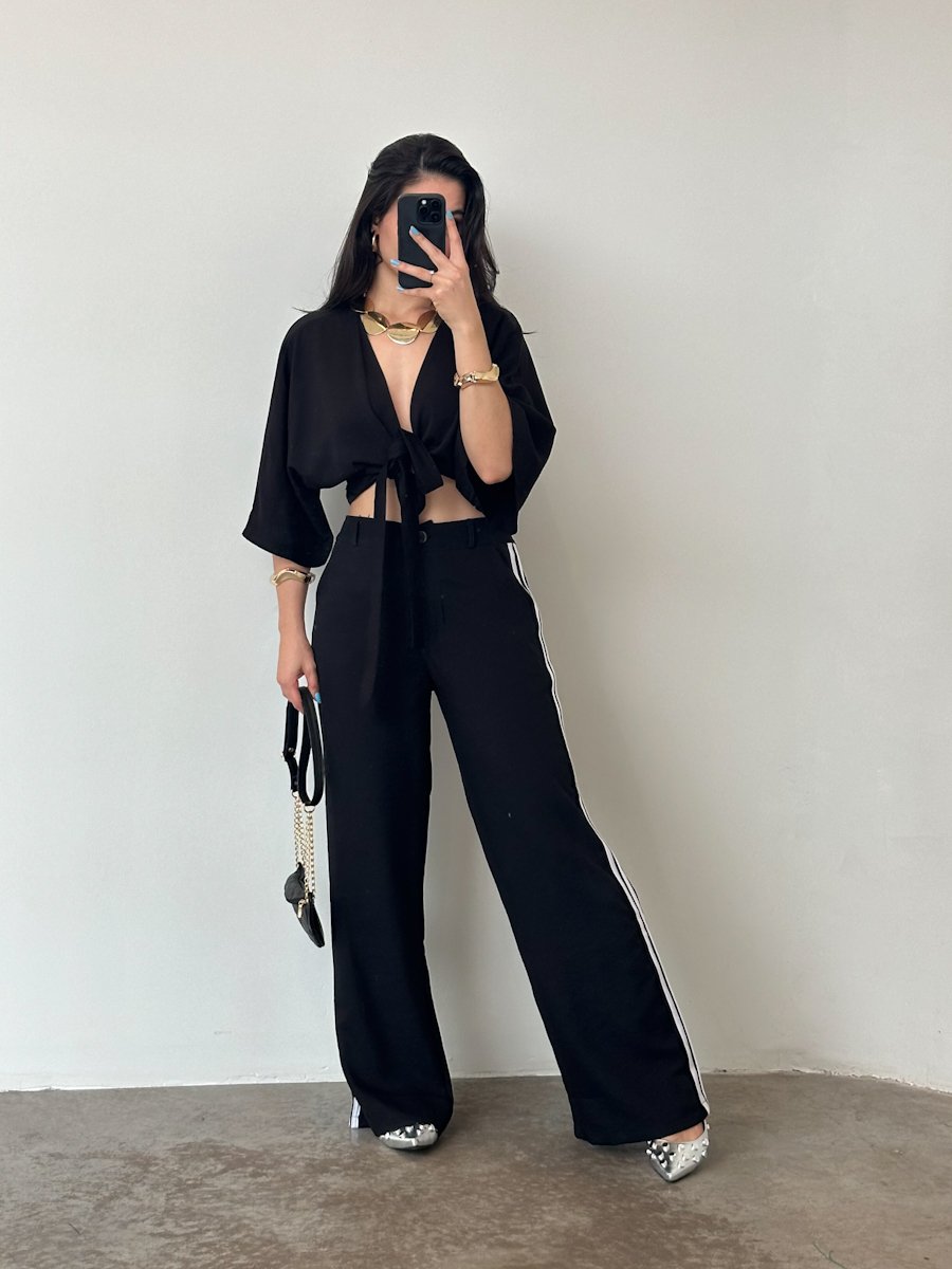 10 calca pantalona feminina com listras na lateral diana