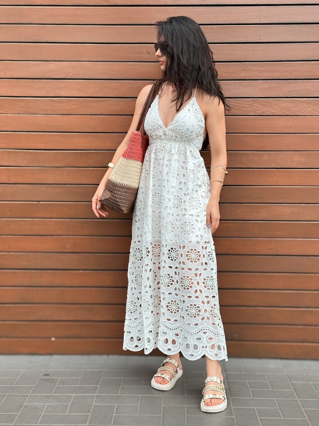 Vestido Feminino Algodão Longo Gripir Com Alça Afrodite - Branco