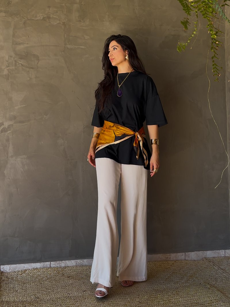 Calça Feminina Pantalona Pitanga Pitty- Cor de Pimenta