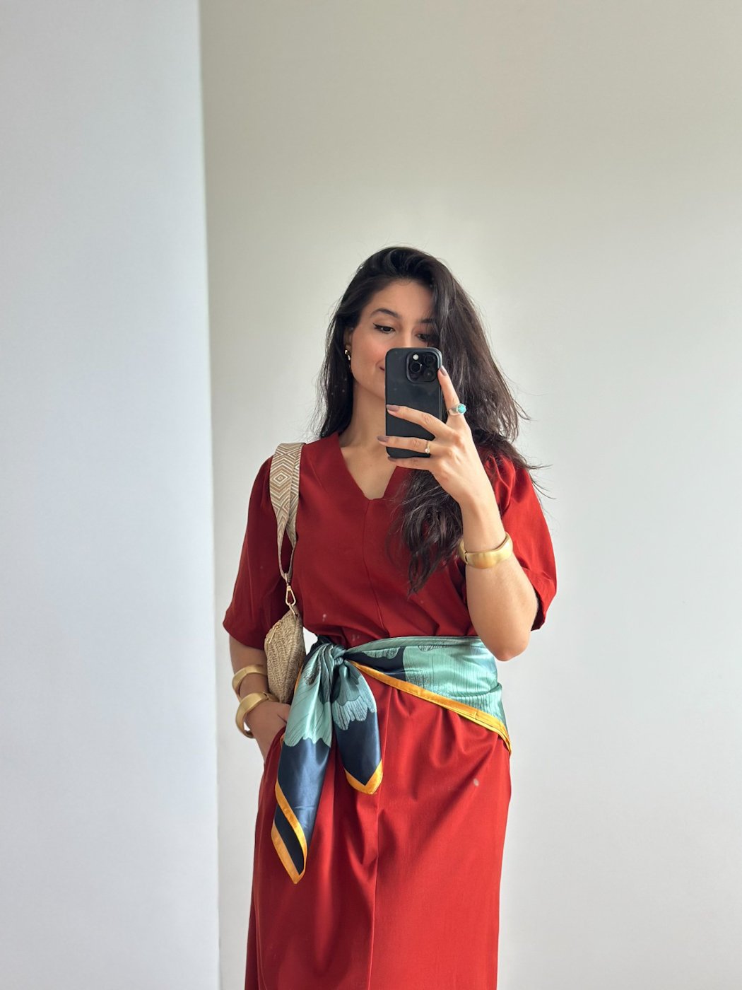 07 vestido feminino viscose midi manga curta mia