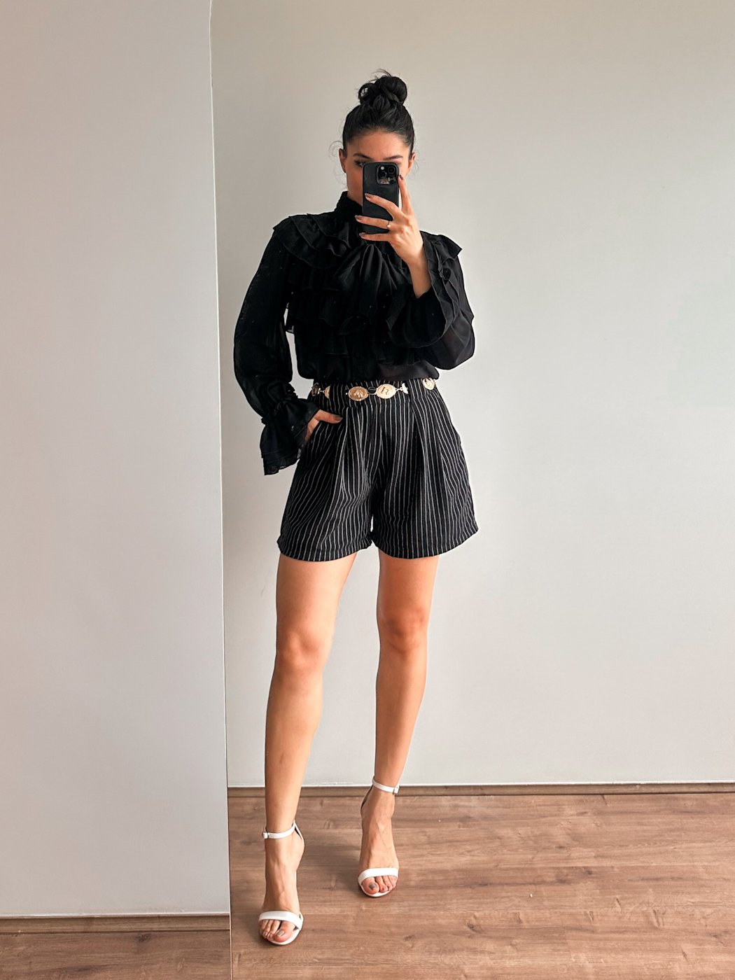 53 camisa boho feminina com babado no busto e manga de crepe lara