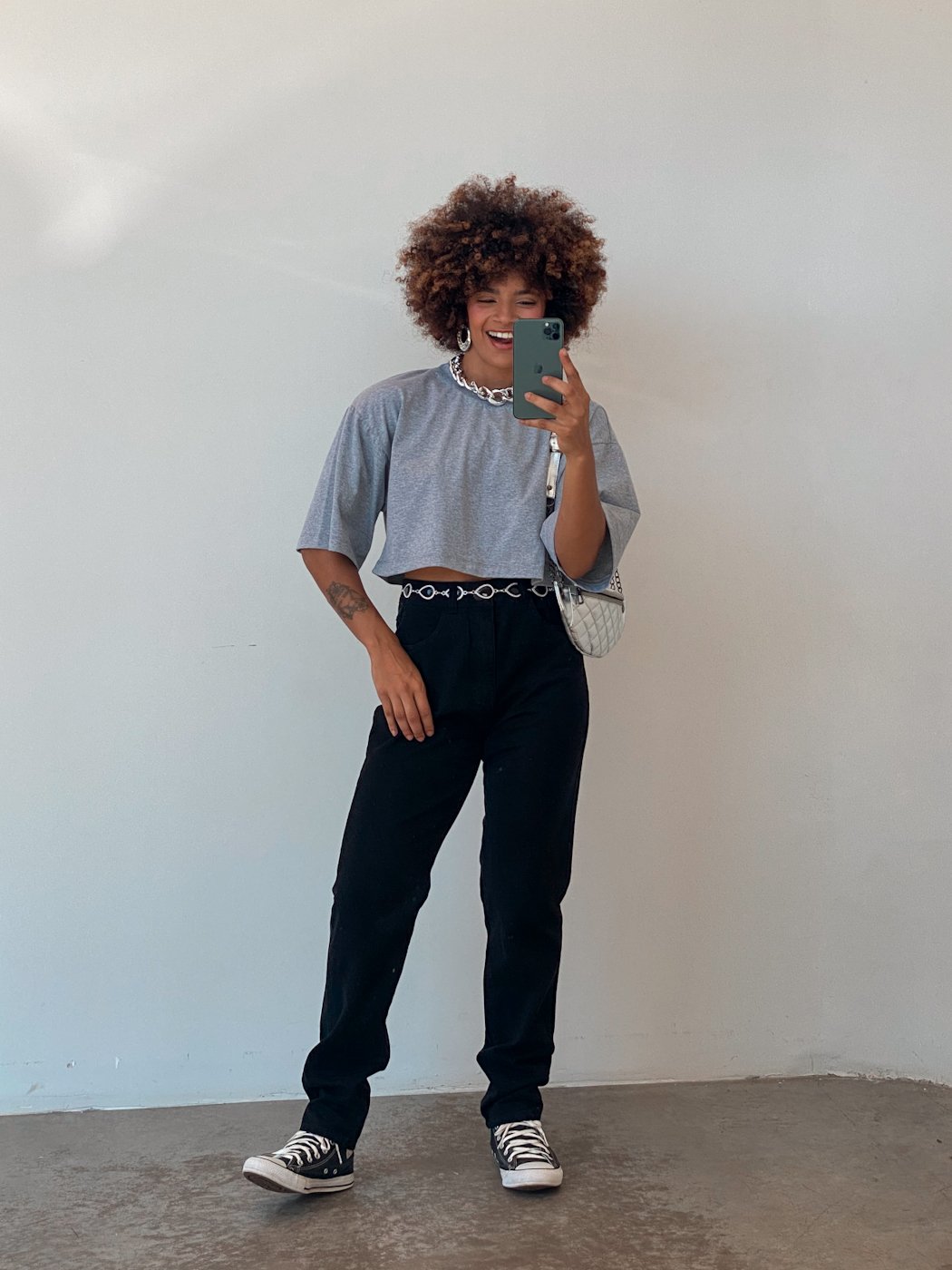 05 camiseta feminina algodao cropped manga ampla hannah