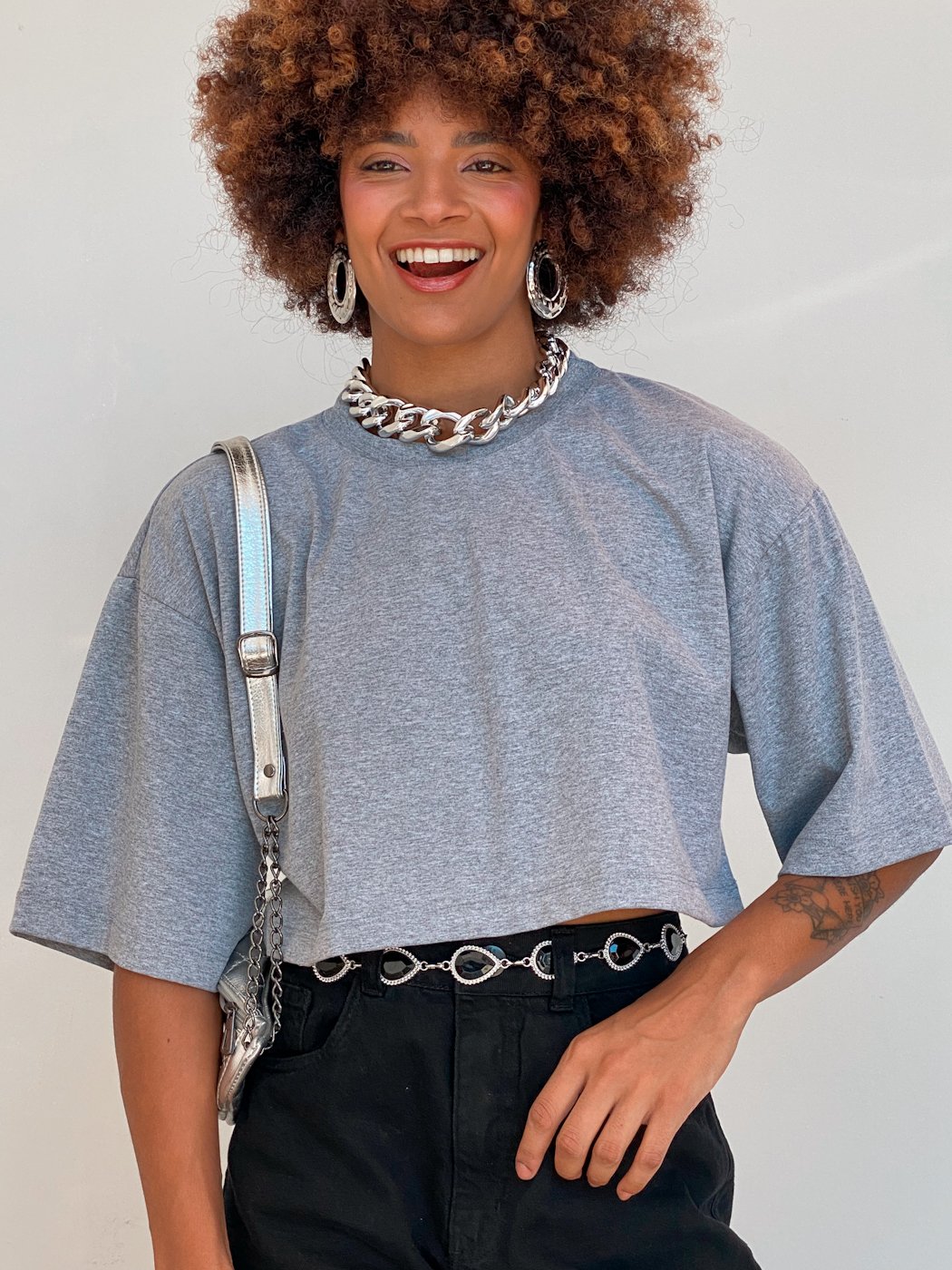 11 camiseta feminina algodao cropped manga ampla hannah