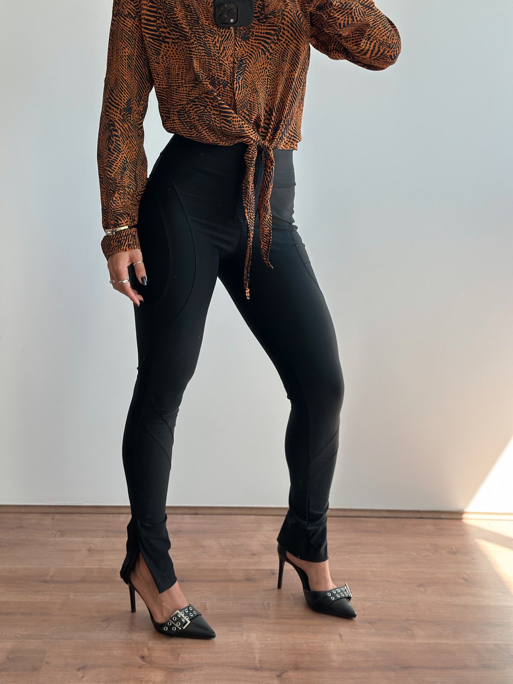 18 camisa feminina animal print com amarracao giulia