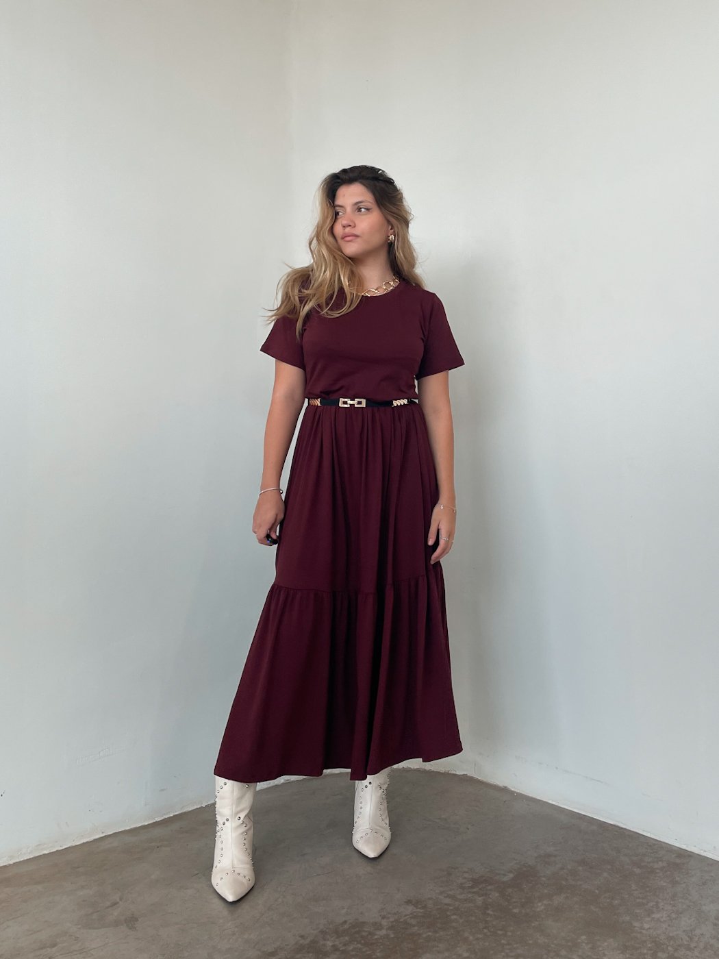 14 vestido feminino longute de malha manga curta 3 marias lais
