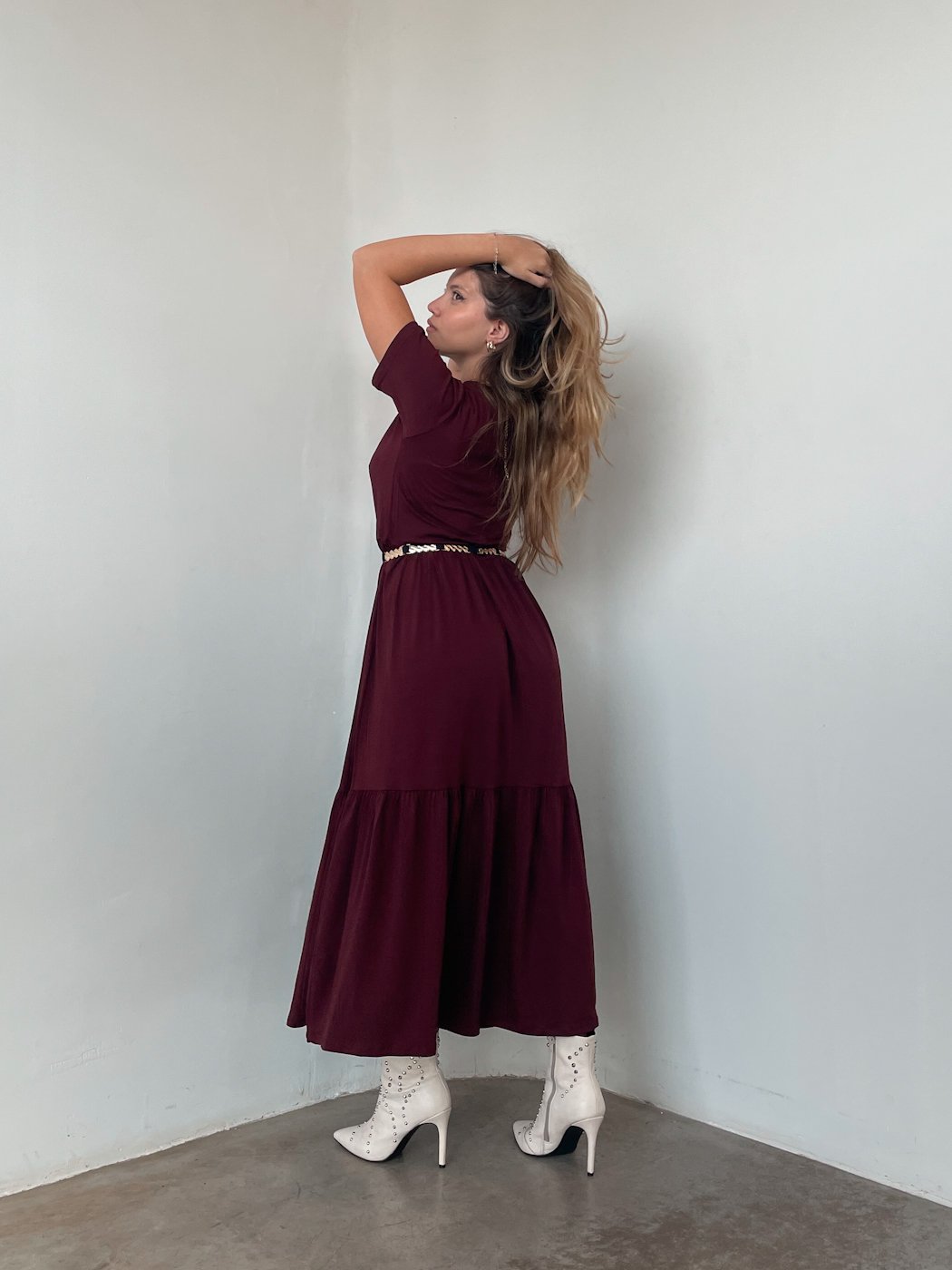 15 vestido feminino longute de malha manga curta 3 marias lais
