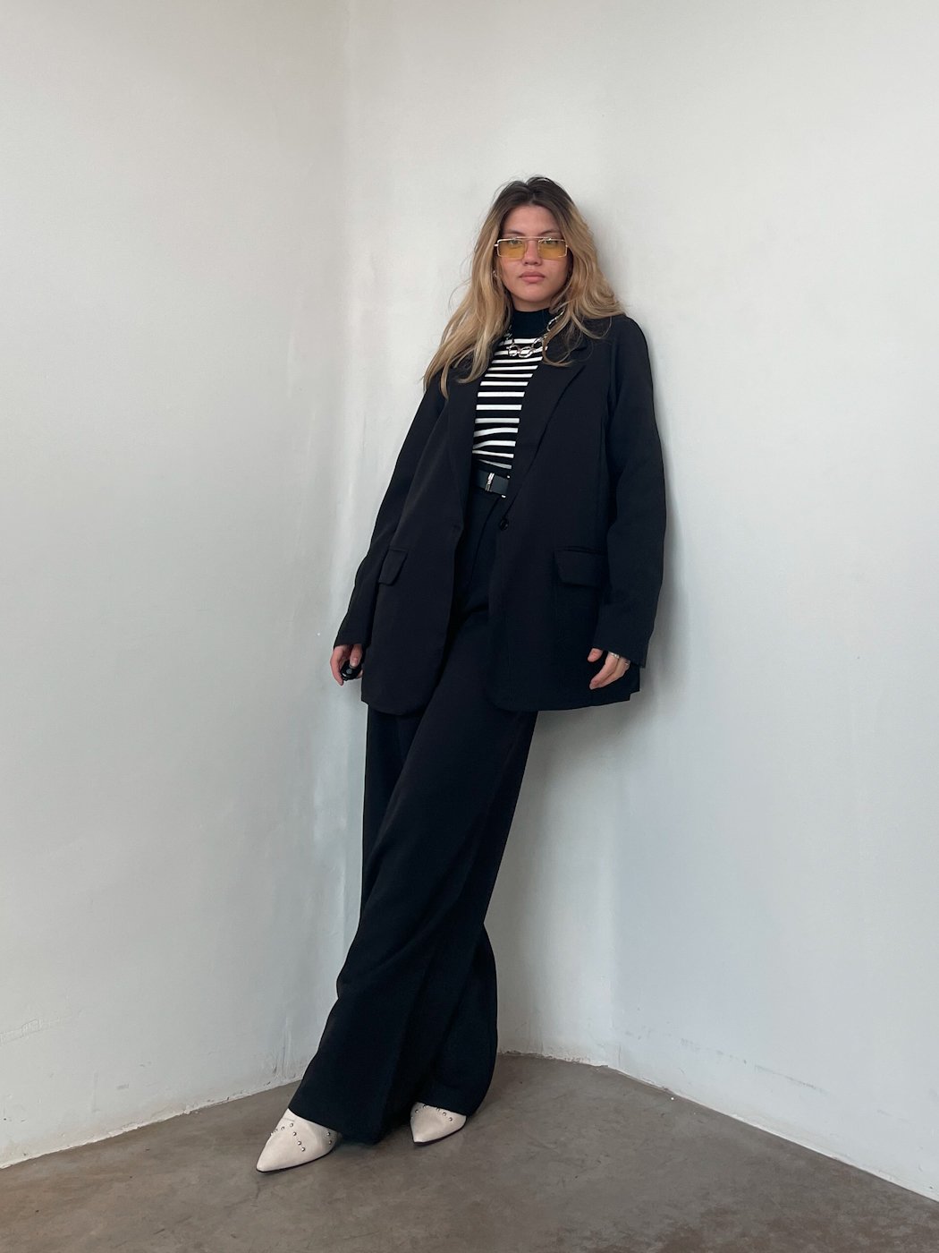 35 regata cropped feminina de linha listrada com gola media amelia