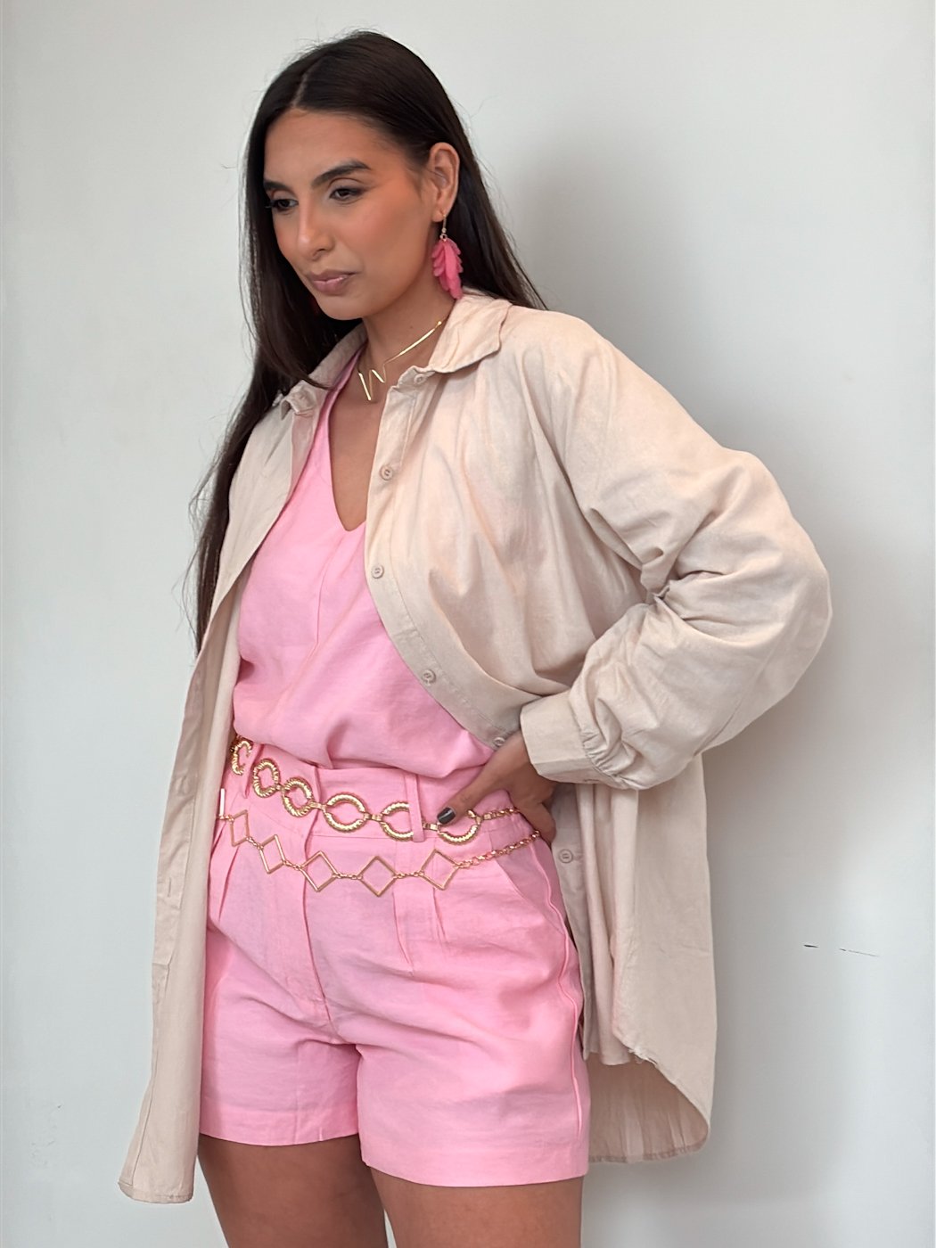 18 camisa feminina alongada tradicional de algodao mabel
