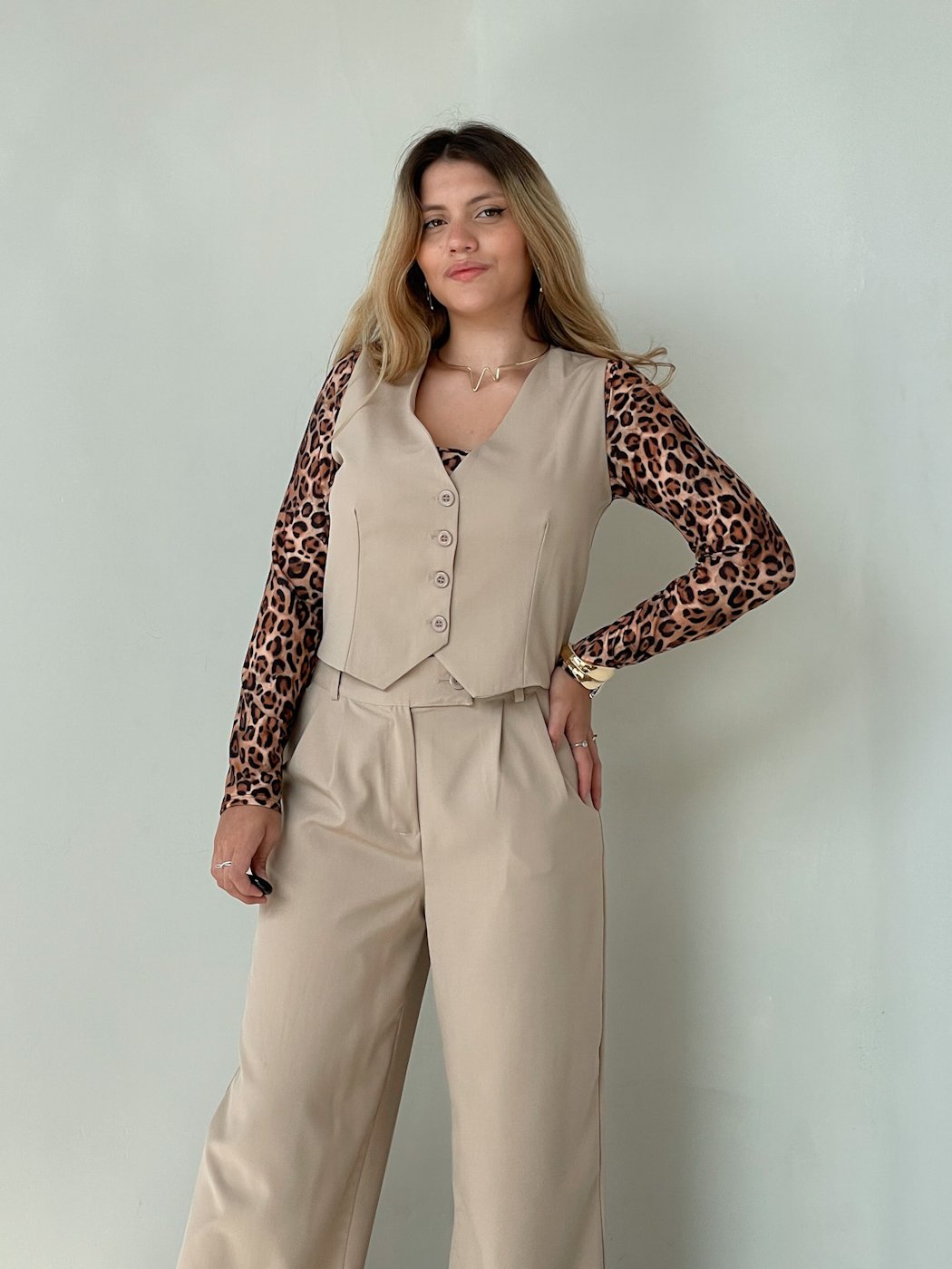 07 conjunto colete e calca pantalona de alfaiataria renata