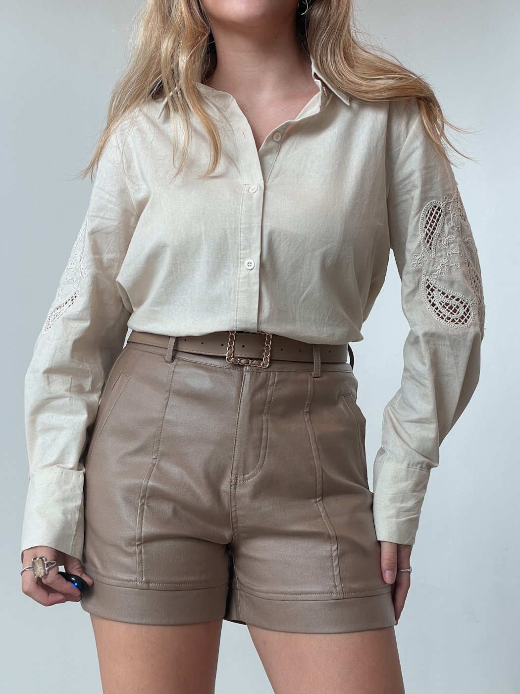 25 camisa feminina boho manga bordada com punho largo tricoline amanda