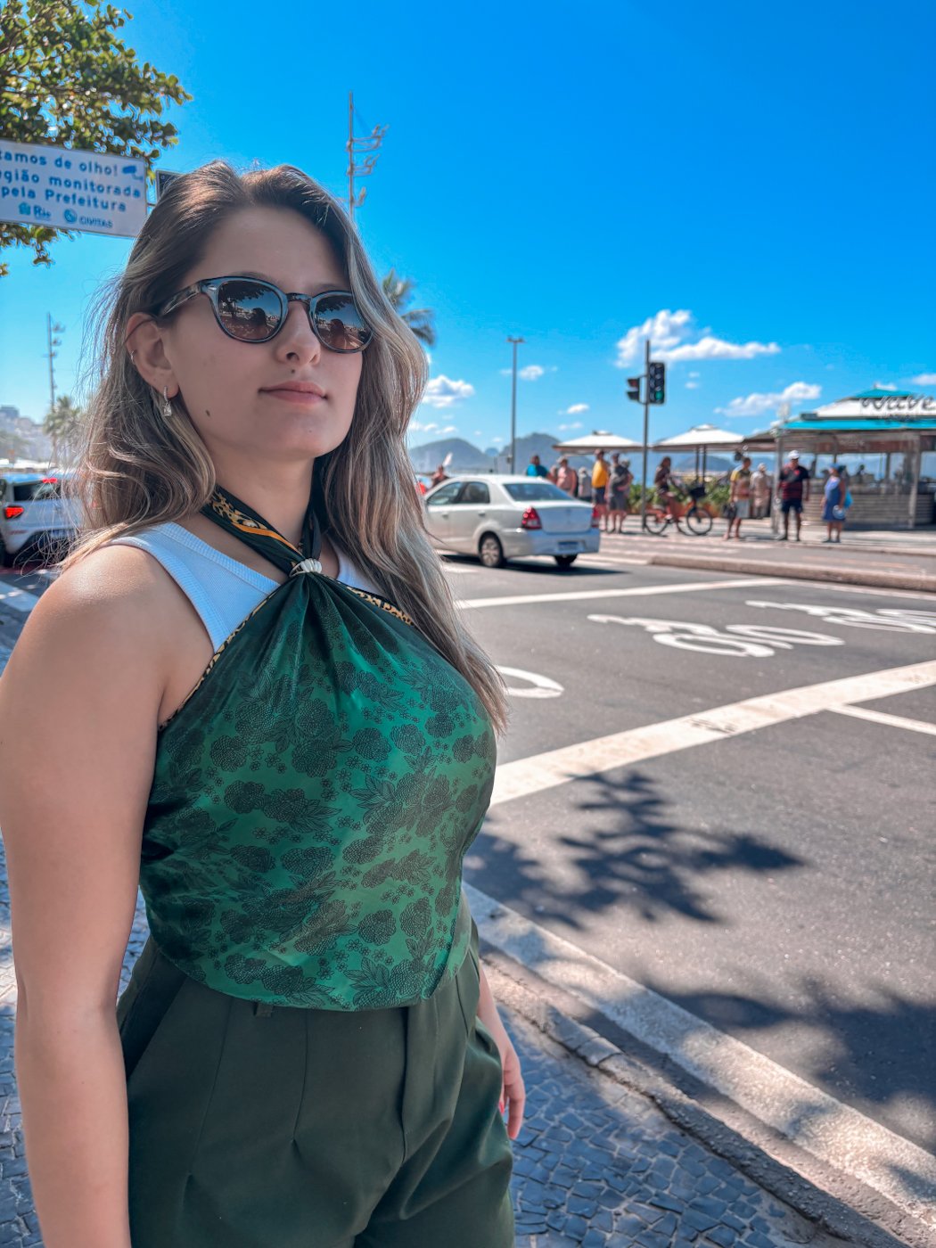 12 lenco acetinado com borda animal print margarida