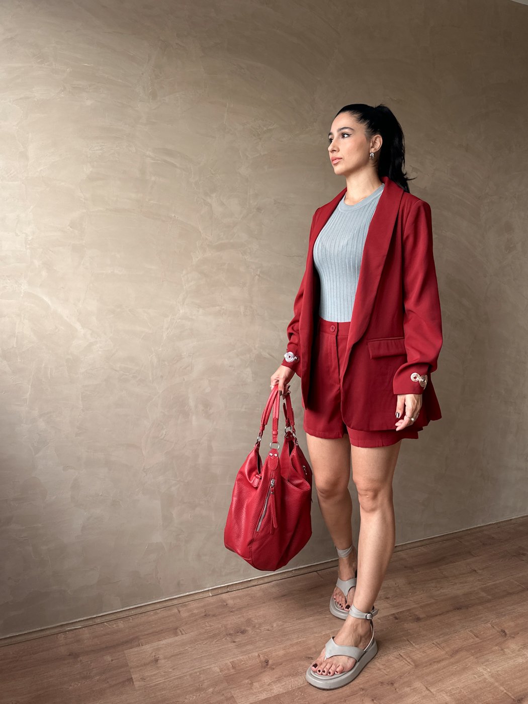 09 conjunto blazer e short de alfaiataria social nathalia