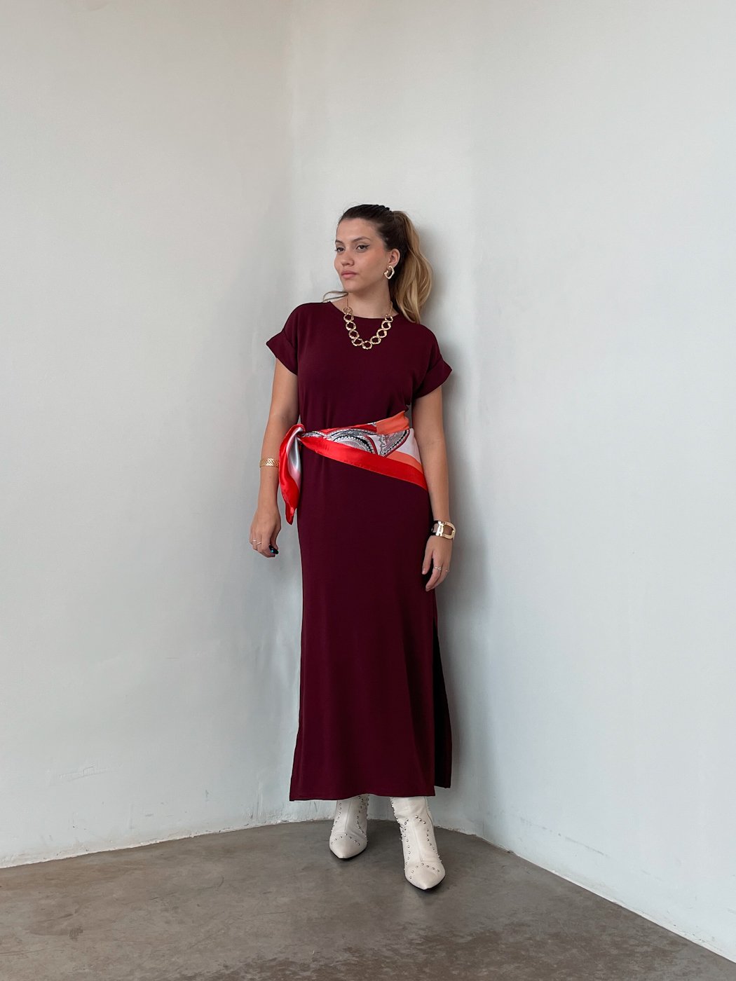 07 vestido malha encorpada com bolso e fendas laterais milena