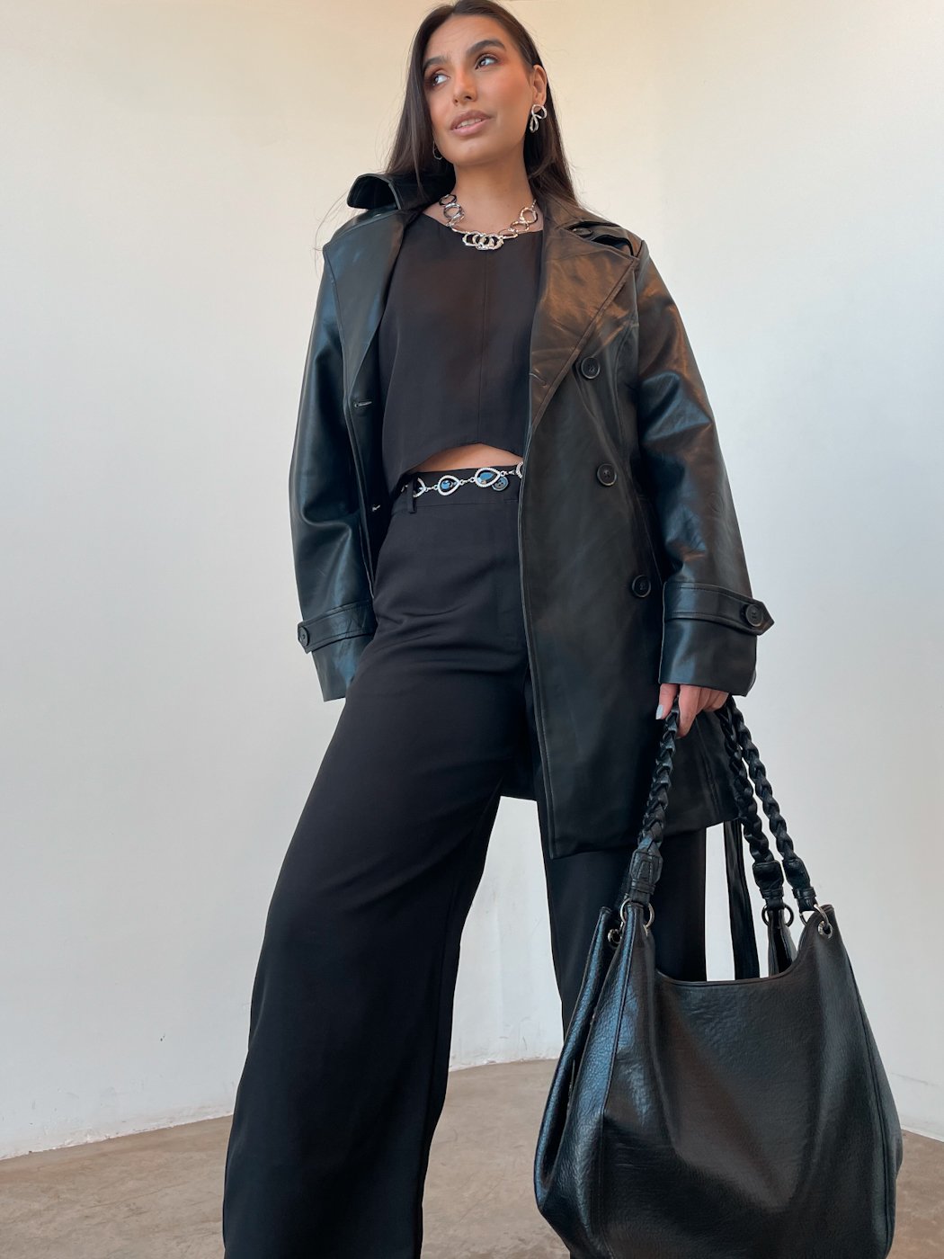 13 conjunto alfaiataria top cropped ziper costas e pantalona eloara