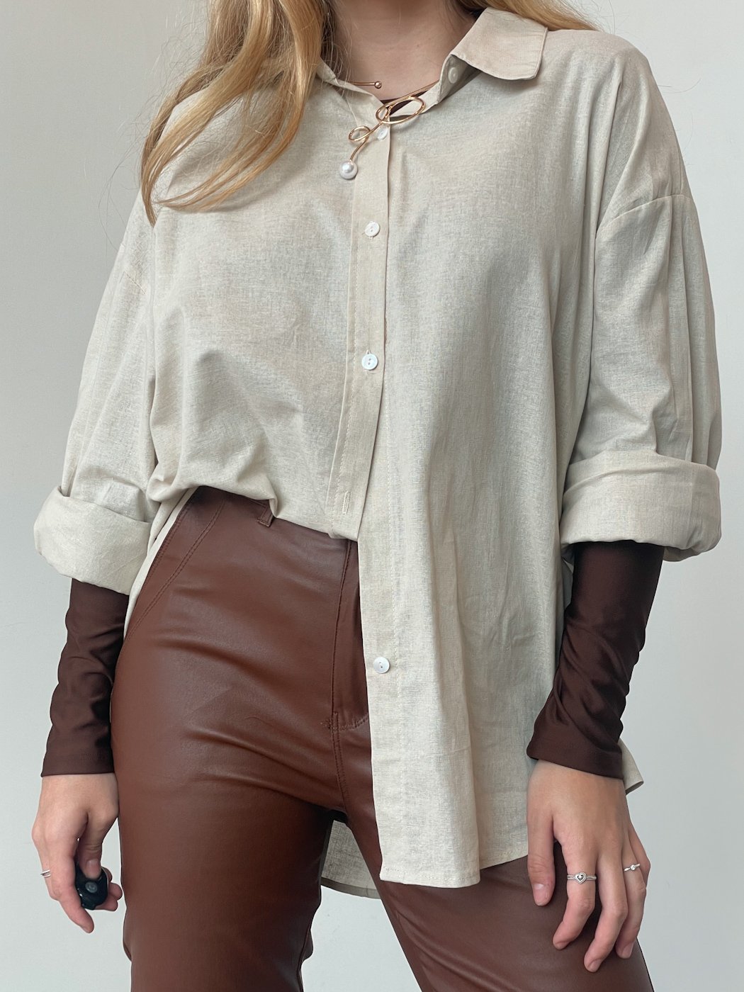 11 camisa feminina classica algodao e linho mayra