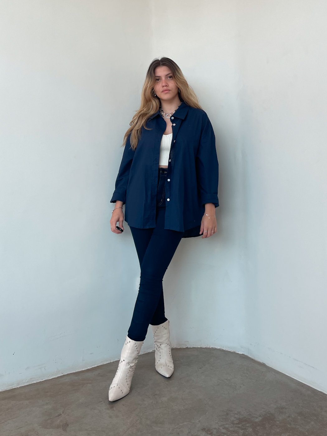 19 camisa feminina classica algodao e linho mayra