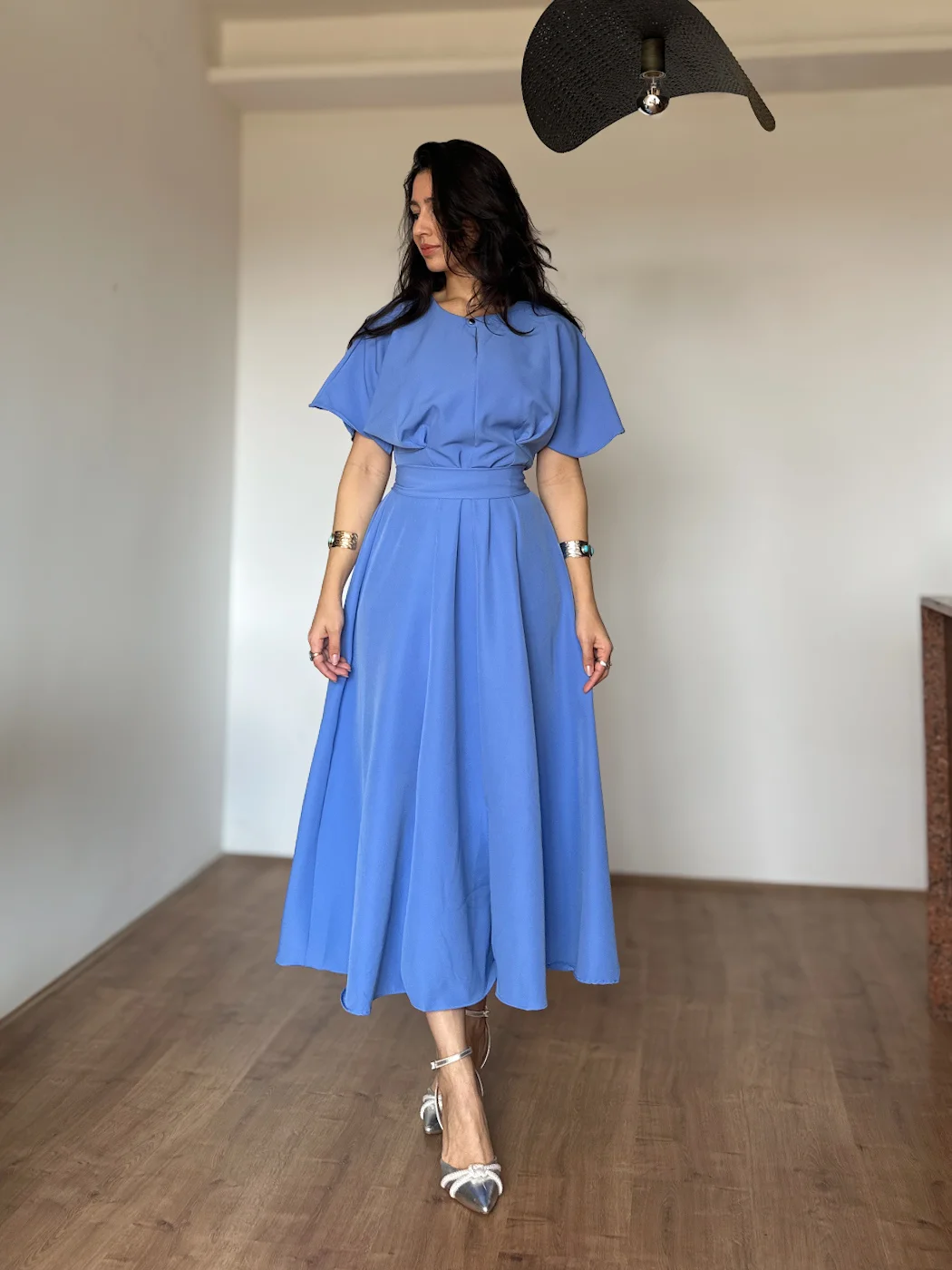 Midi Rodado Vestido Gode Floral Midi Vestido Midi Gode Midi Rodado