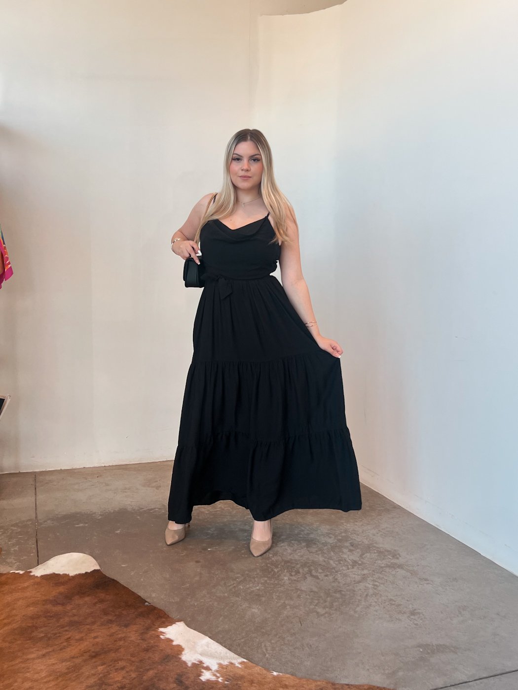 06 vestido feminino longo com gola boba e alca camily