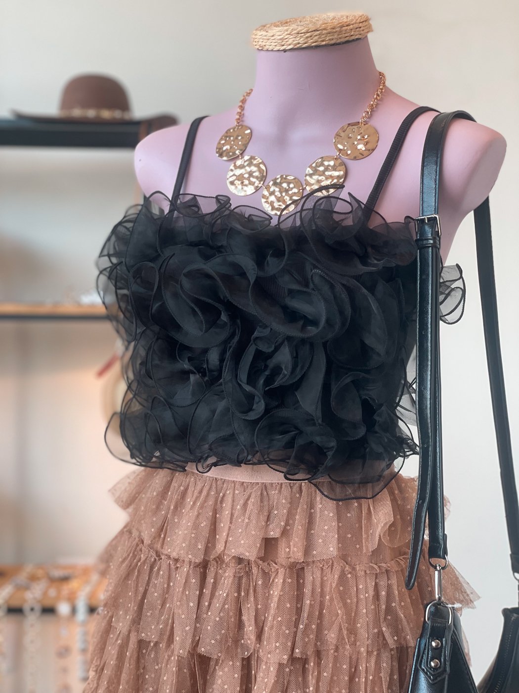 08 top feminino canelado com tule em forma organica ana