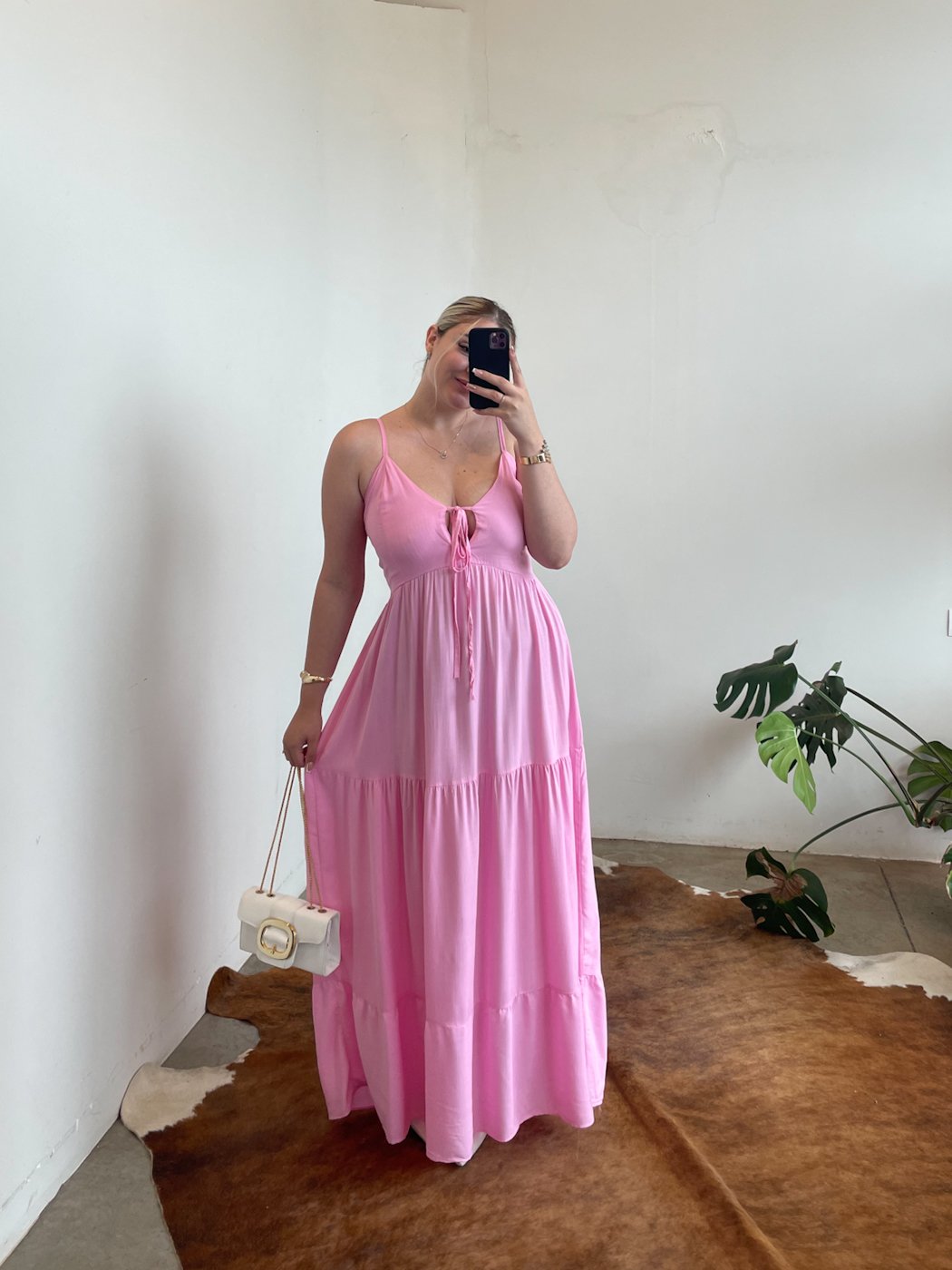 02 vestido longo com amarracao no busto e lastex nas costas crepe gabi