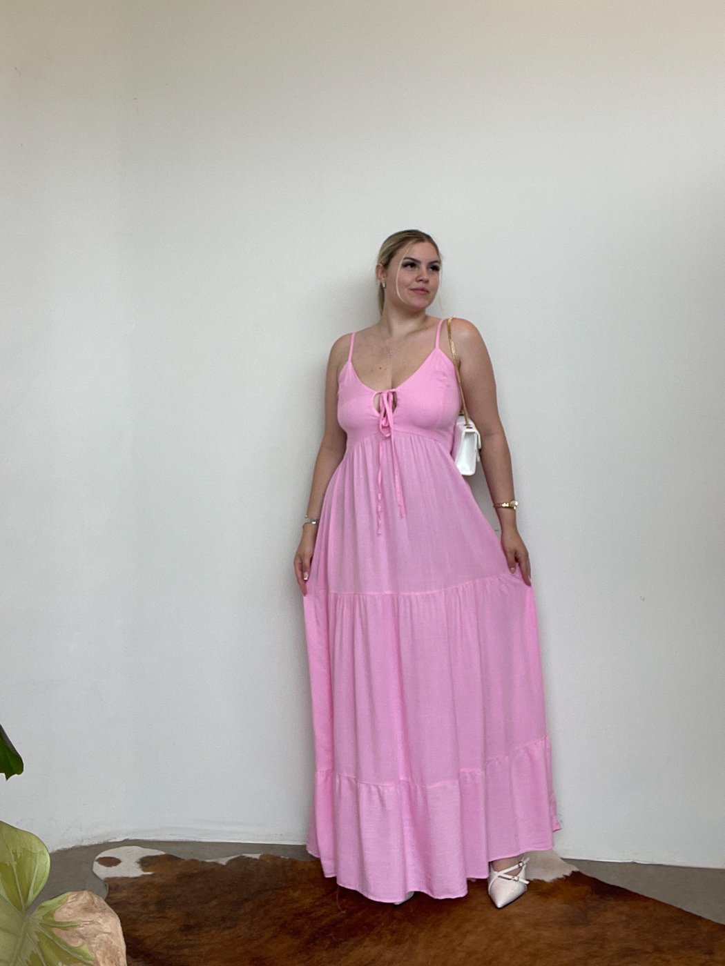 03 vestido longo com amarracao no busto e lastex nas costas crepe gabi