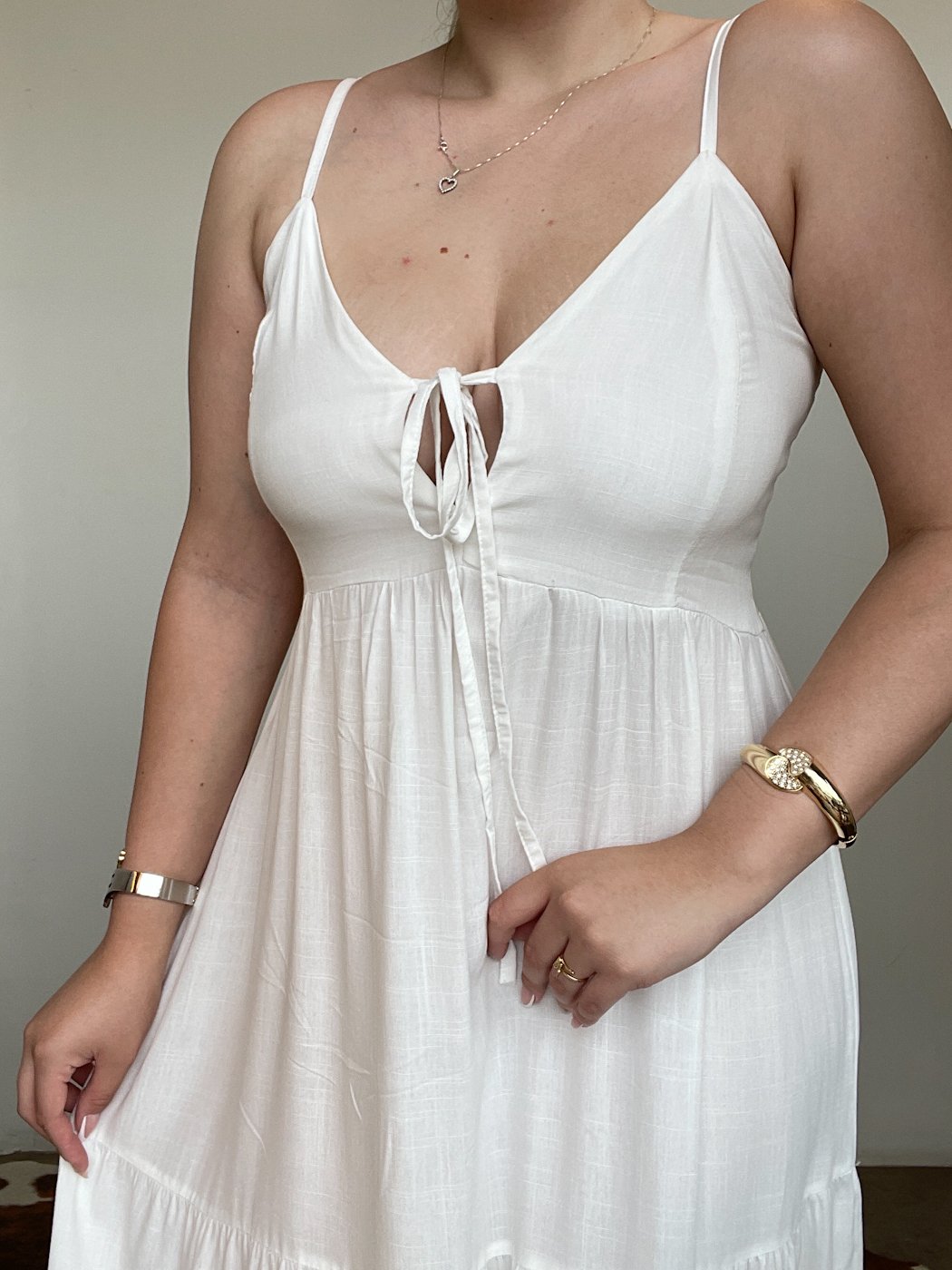 13 vestido longo com amarracao no busto e lastex nas costas crepe gabi