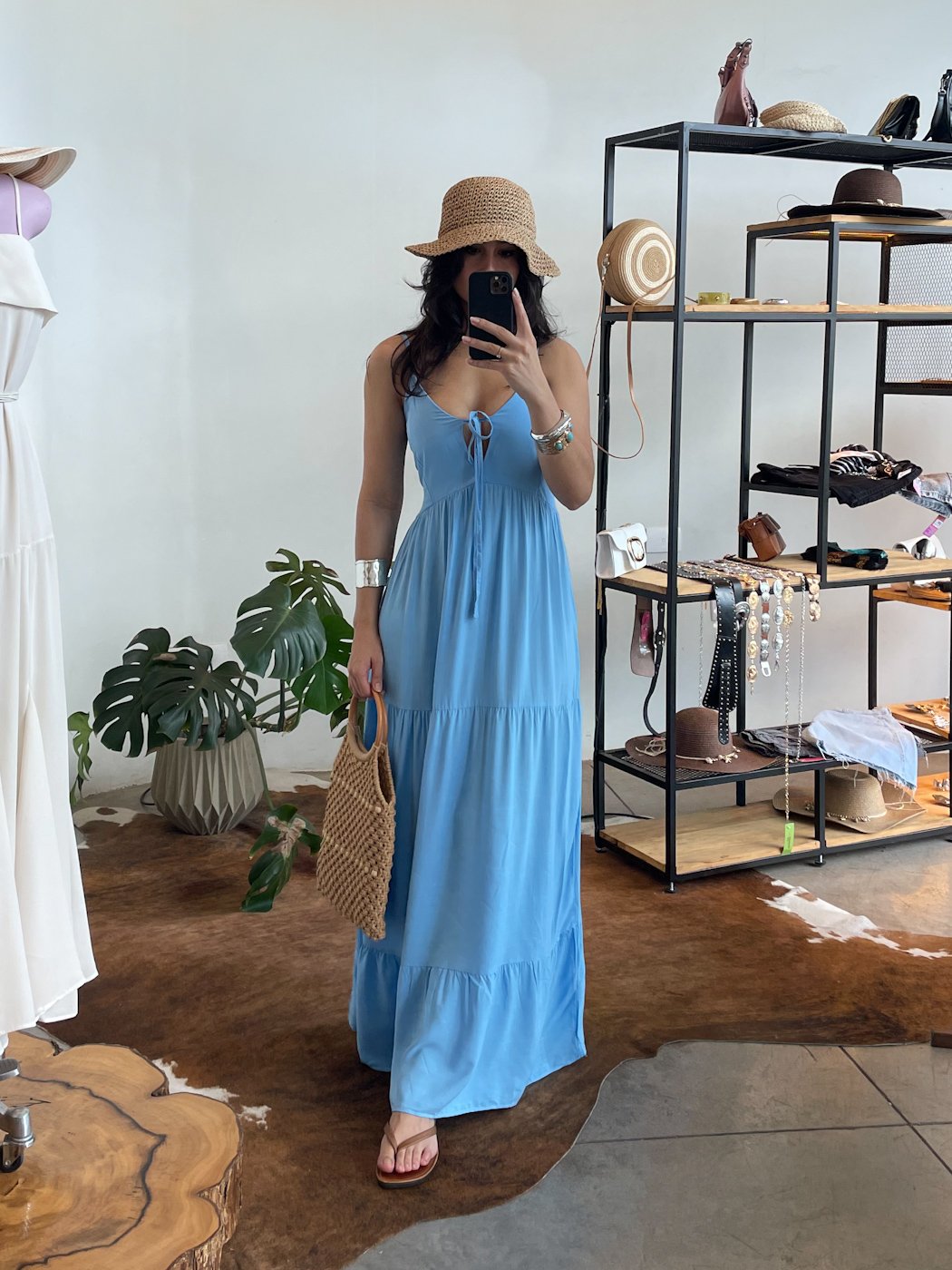 26 vestido longo com amarracao no busto e lastex nas costas crepe gabi