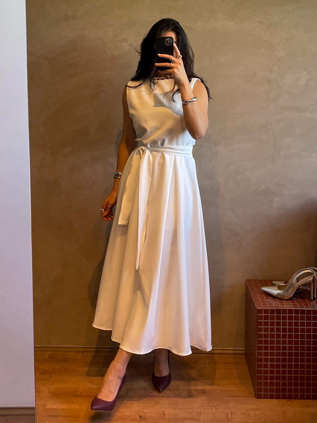 47 vestido feminino midi regata com cinto faixa classico eduarda