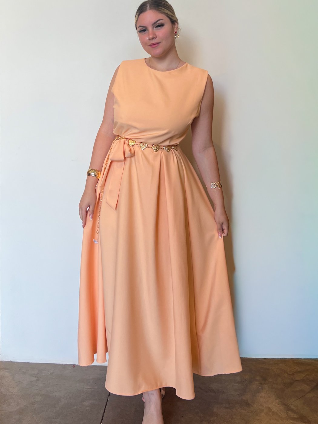 49 vestido feminino midi regata com cinto faixa classico eduarda