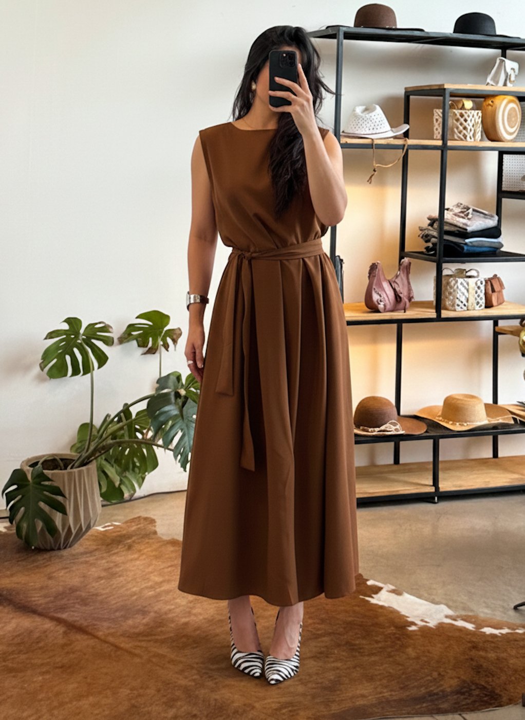 57 vestido feminino midi regata com cinto faixa classico eduarda