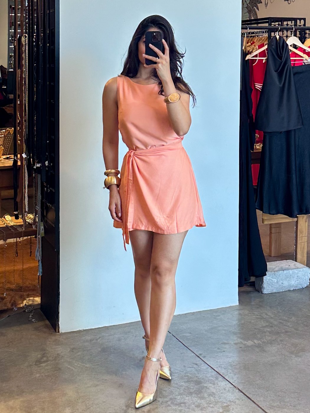 37 vestido feminino semi envelope de viscose sarjada monik