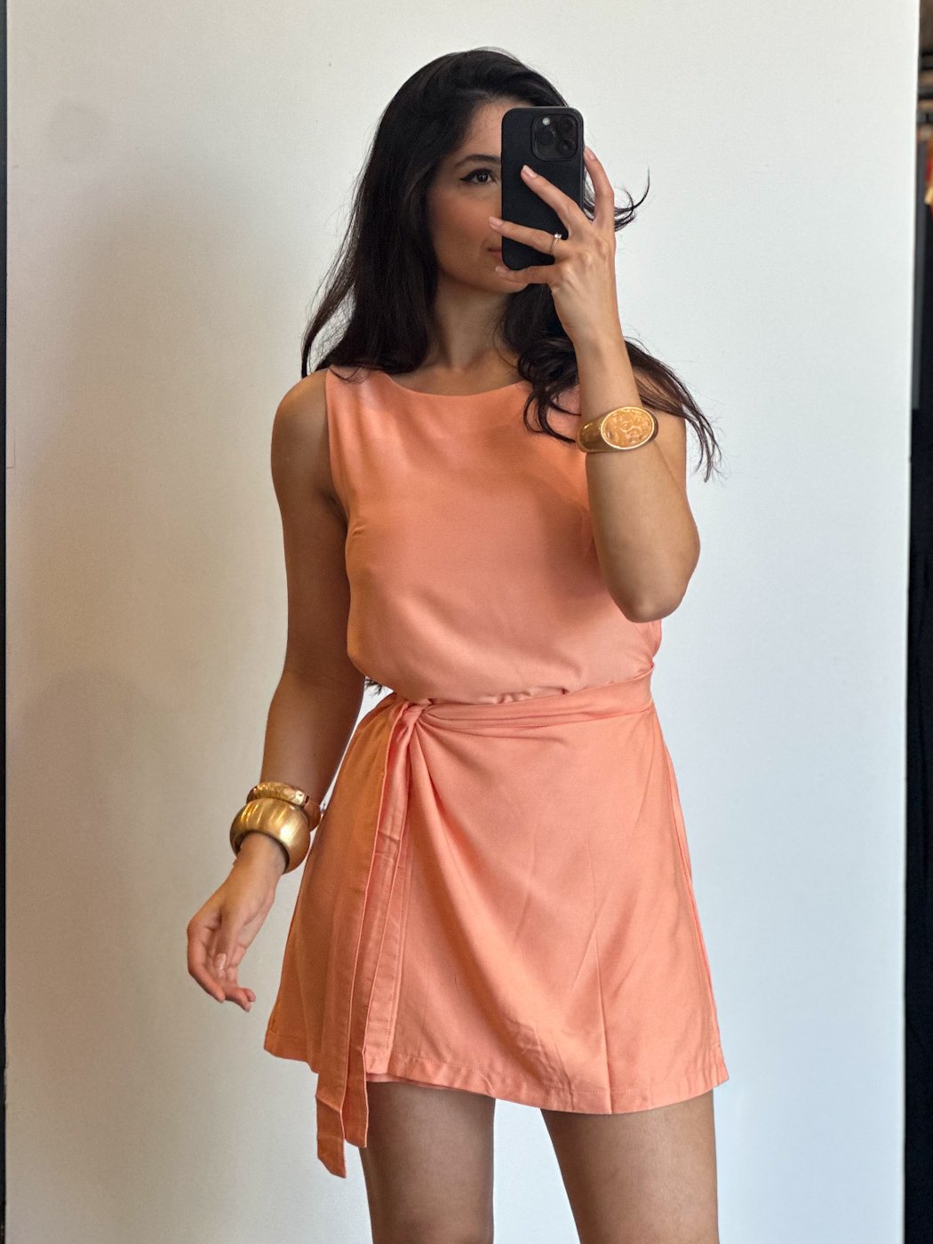 38 vestido feminino semi envelope de viscose sarjada monik