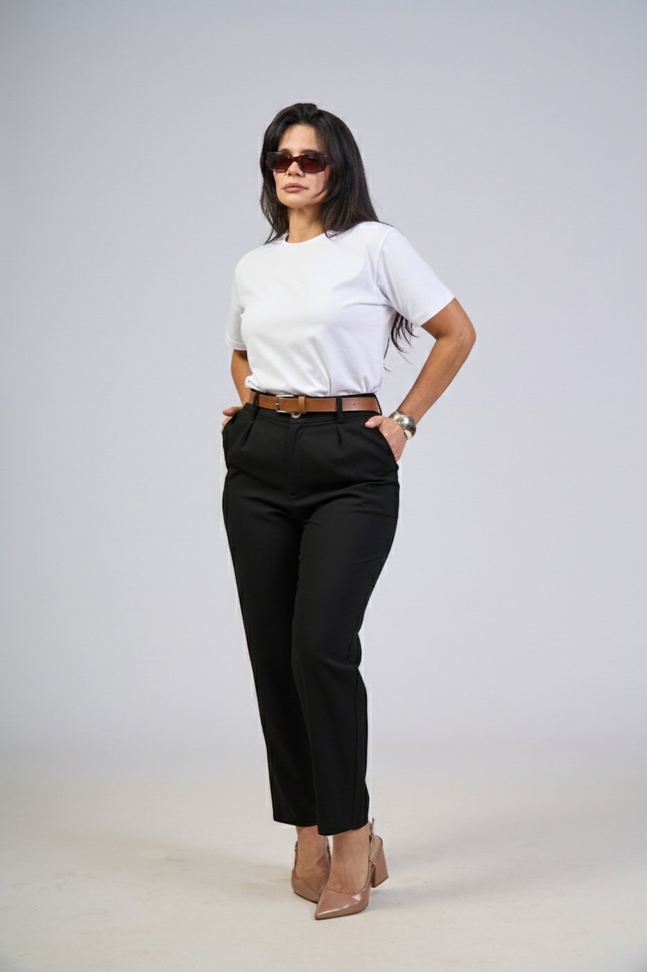 07 calca feminina social cenoura com prega milene