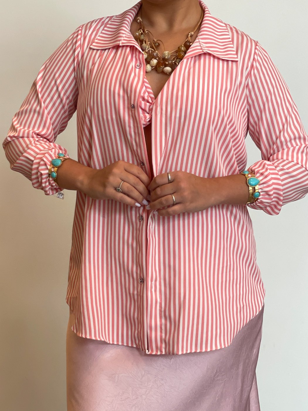 17 conjunto feminino top com no e camisa angelica