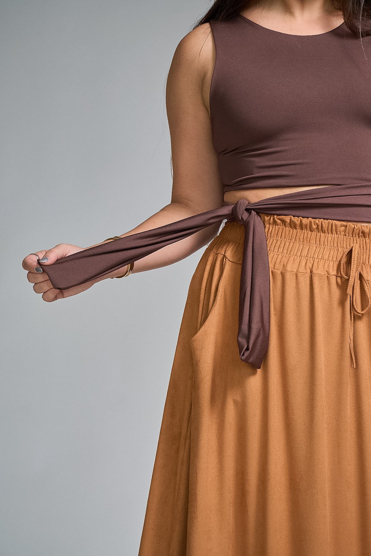 12 top cropped regata de suplex com faixa na cintura liz