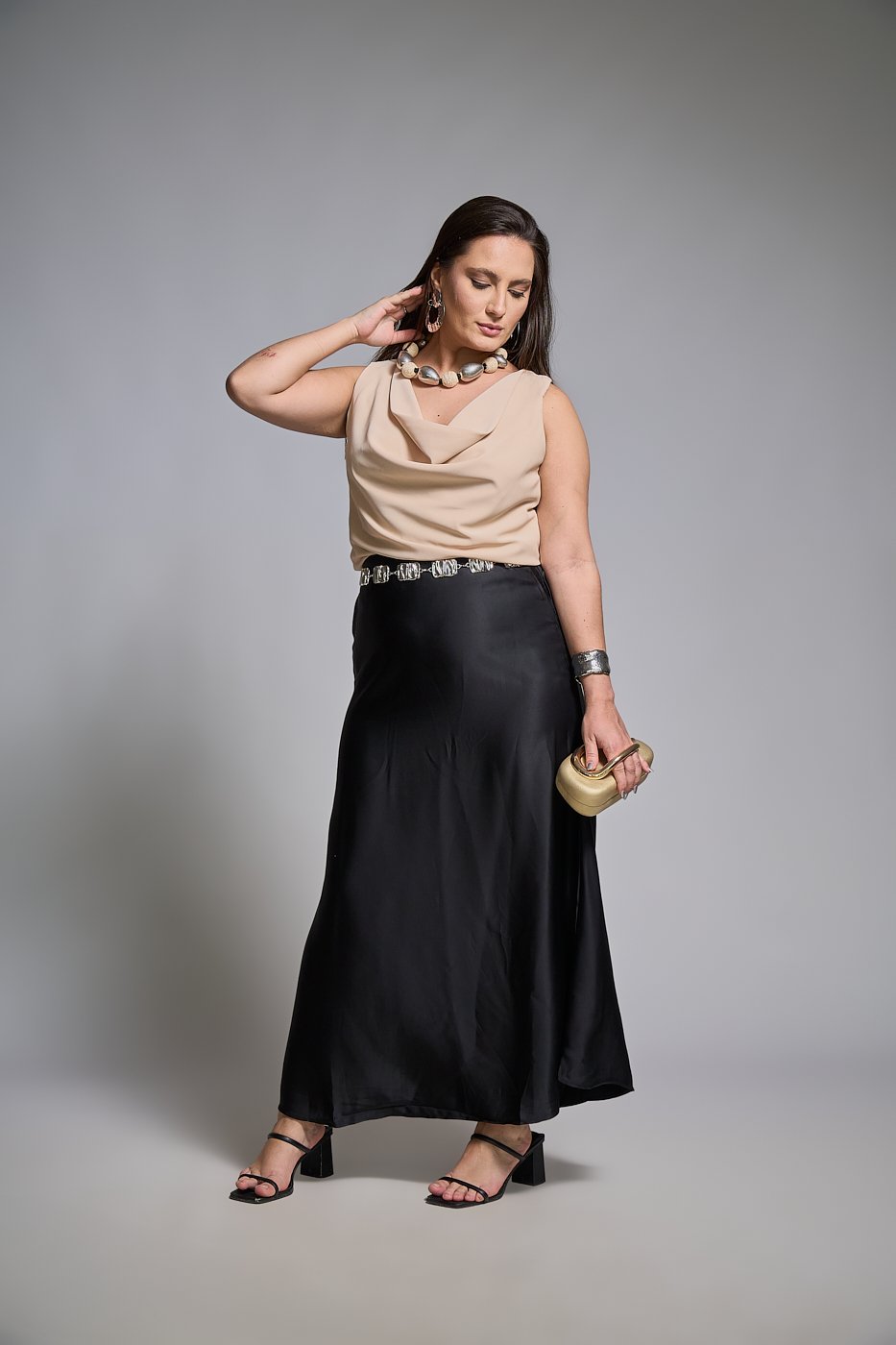 12 blusa regata com gola boba e toque de seda bianca