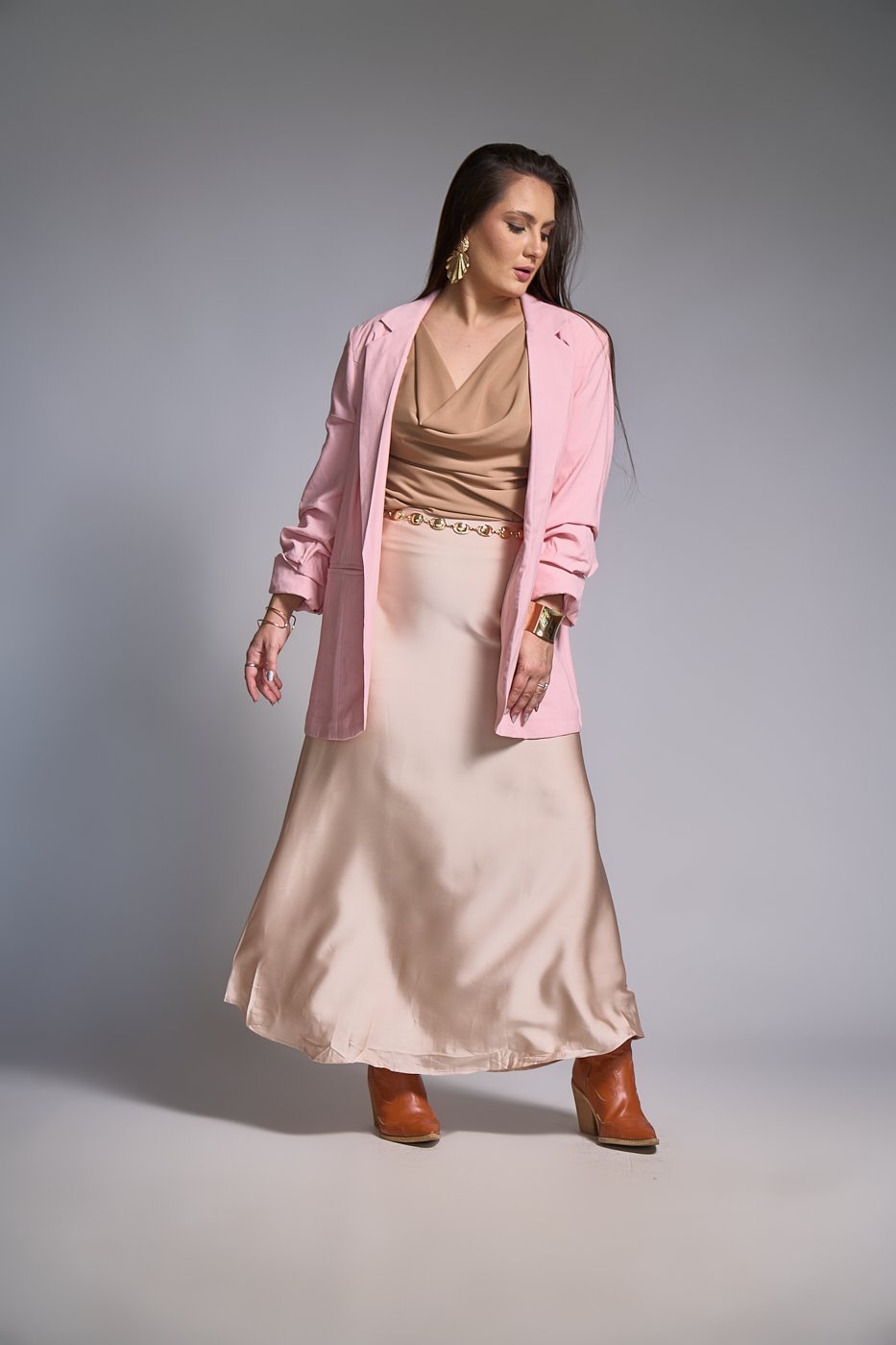 09 blazer charisma alongado manga 3 4 detalhe franzido milena