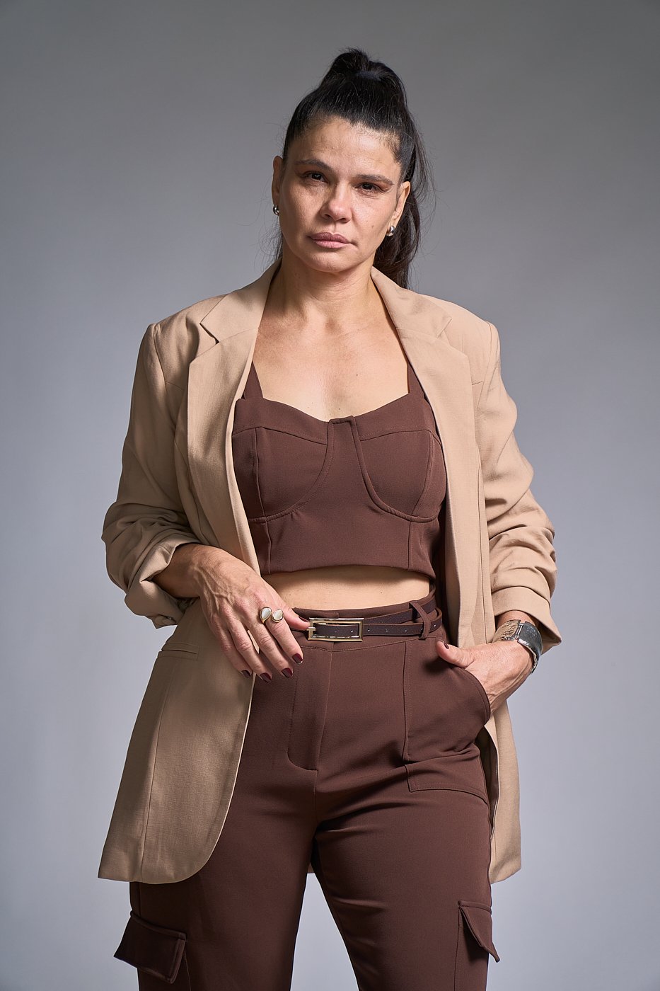 16 blazer charisma alongado manga 3 4 detalhe franzido milena