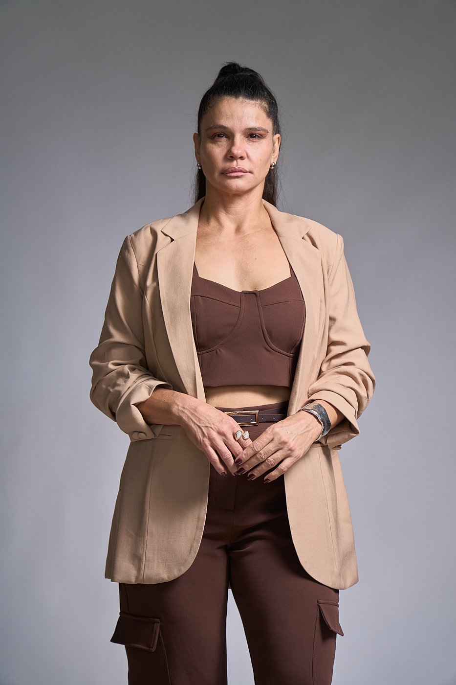 17 blazer charisma alongado manga 3 4 detalhe franzido milena