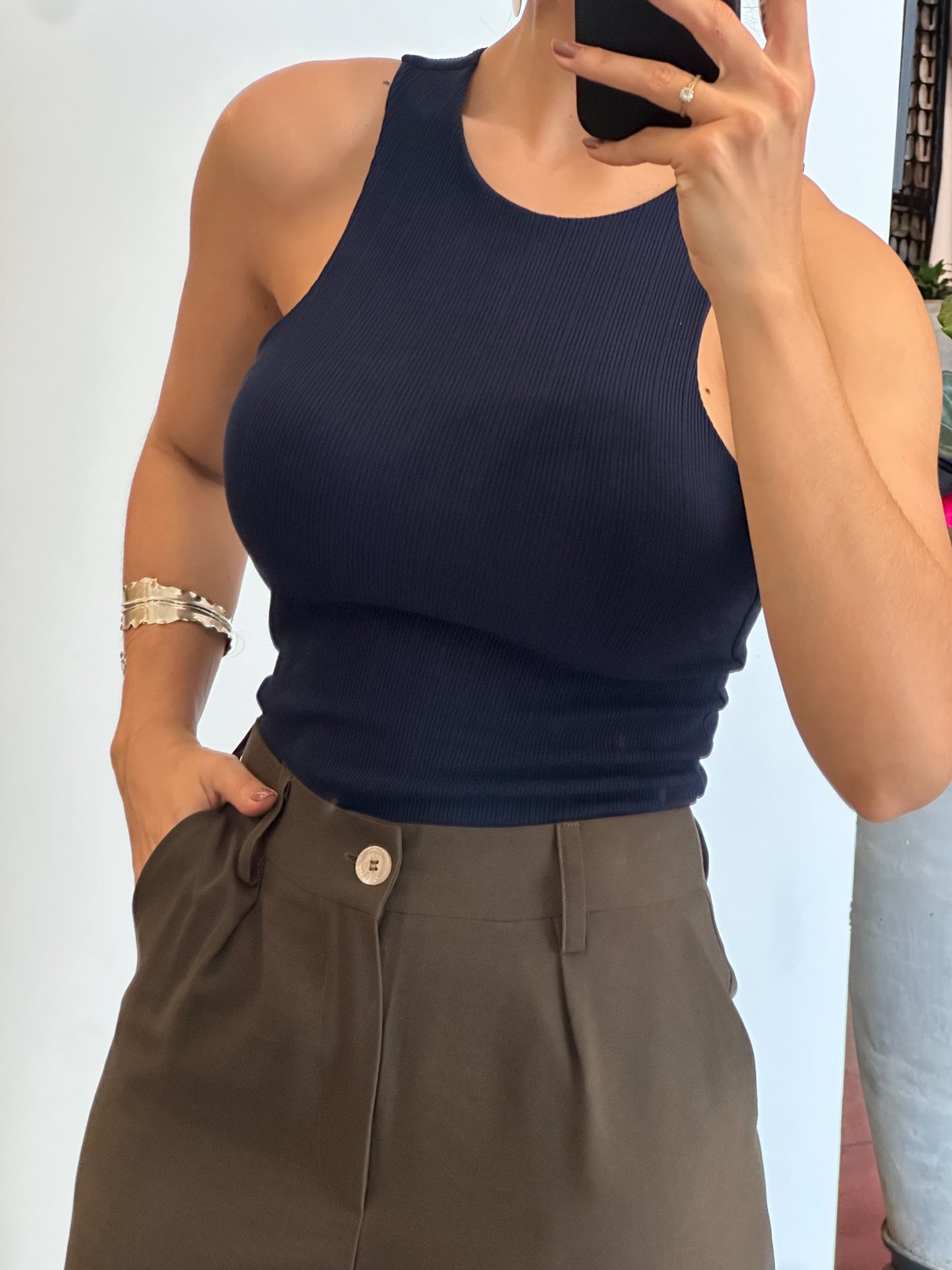 22 calca feminina social cenoura com prega milene