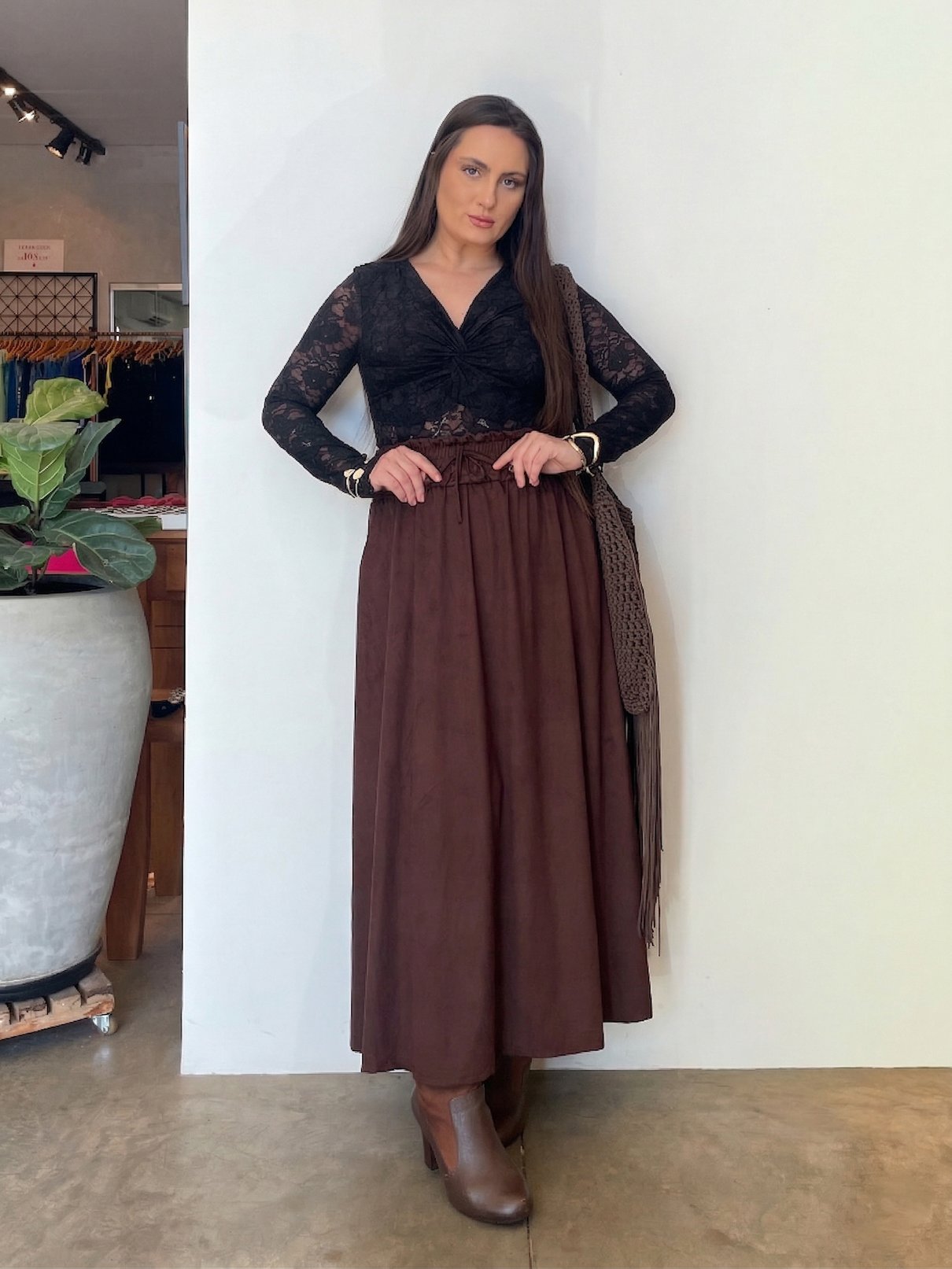 15 blusa de renda manga longa com decote no mileda