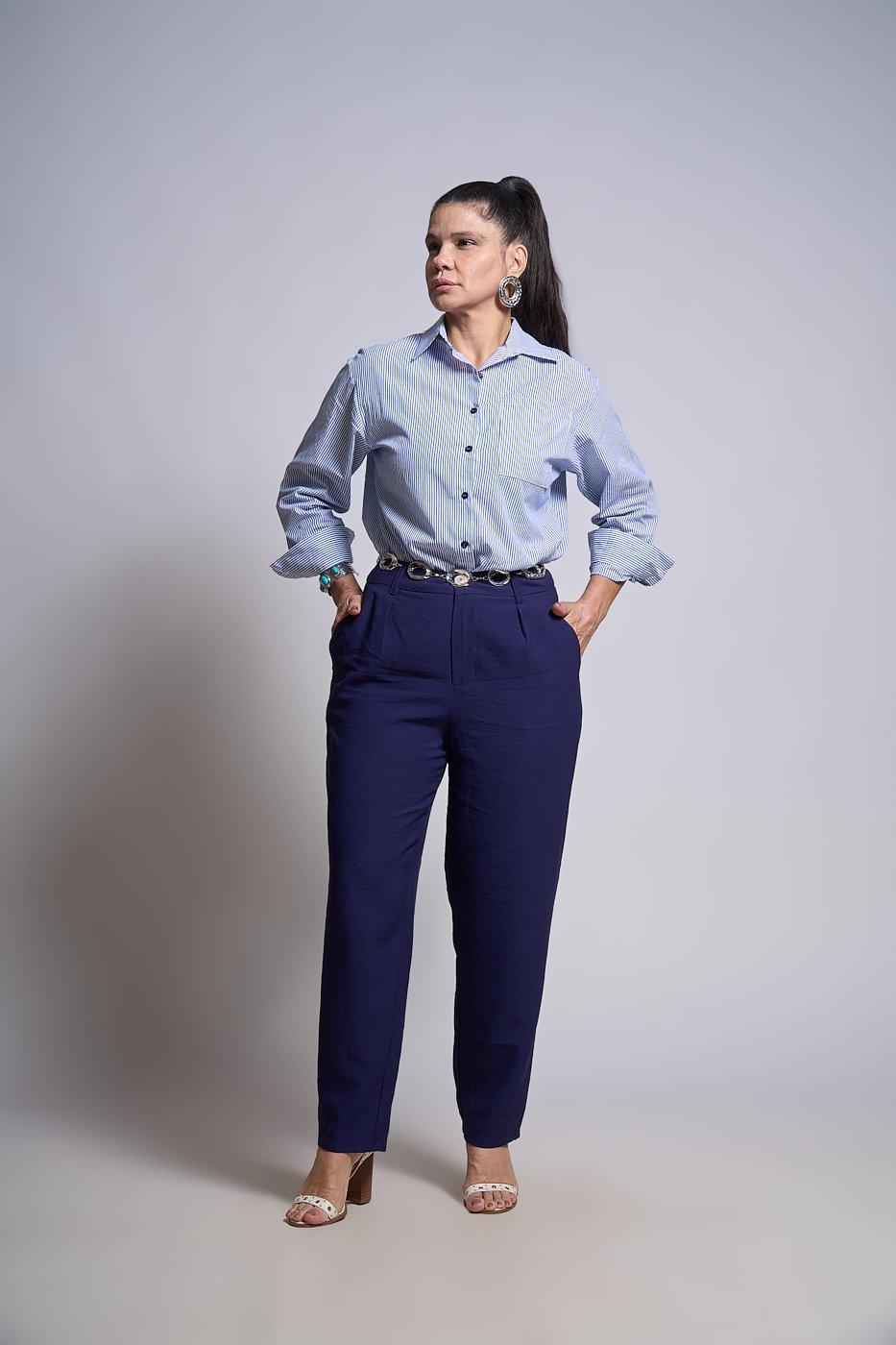 24 camisa listrada de algodao classica ampla maraisa