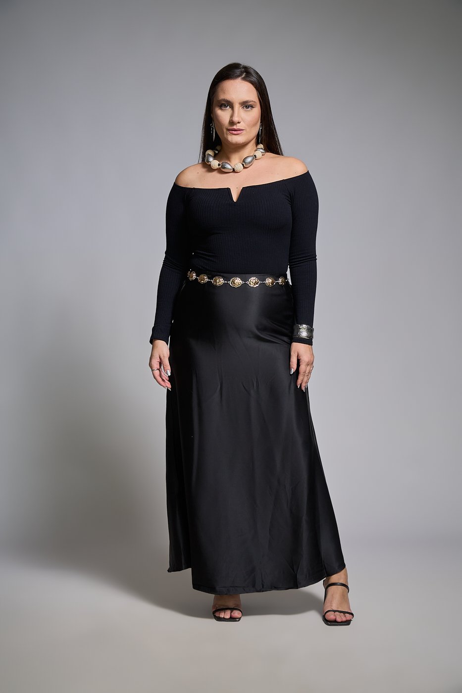 13 saia feminina midi cetim elastico no cos marina