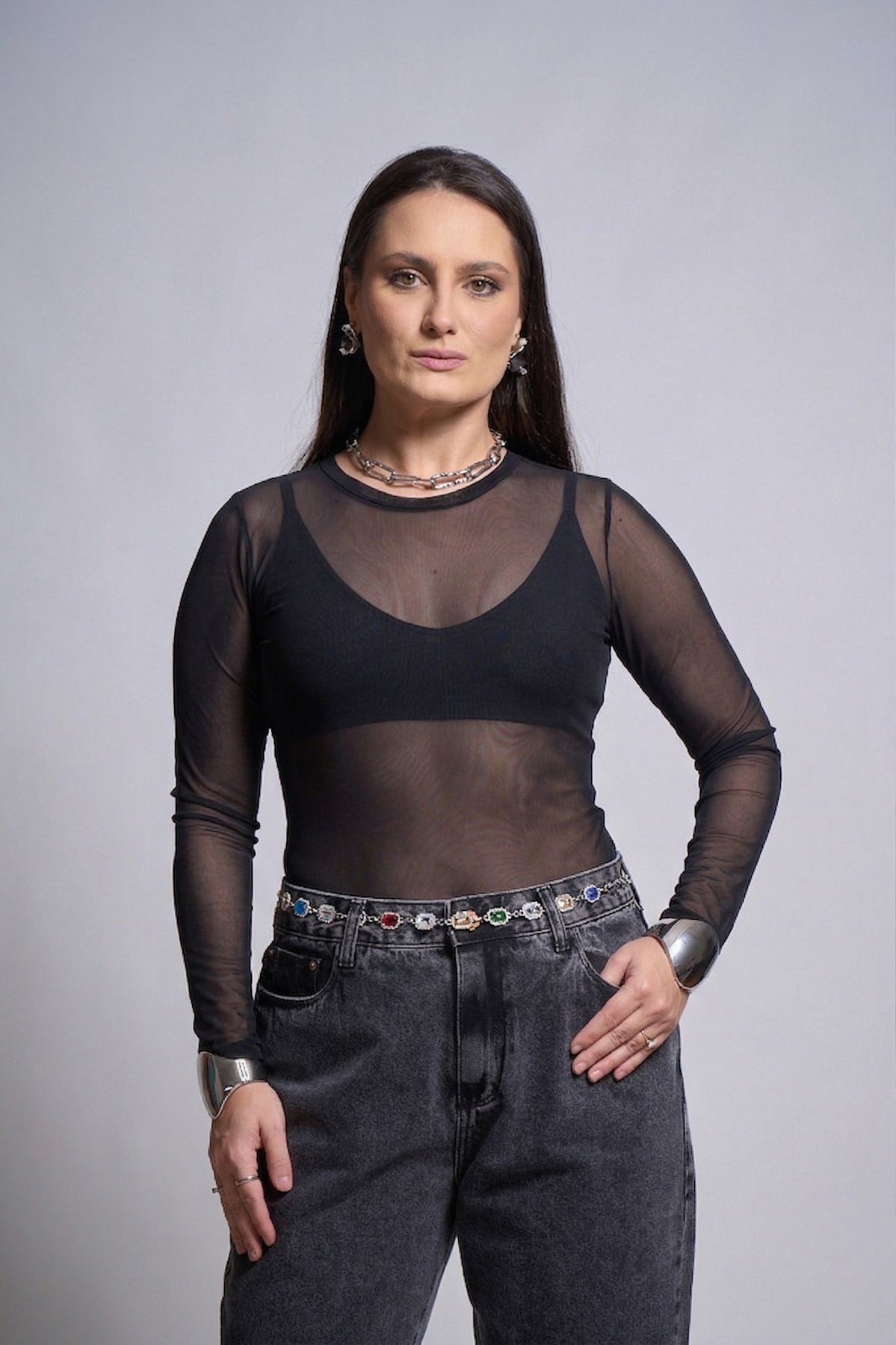 12 body de tule manga longa e gola alta antonela