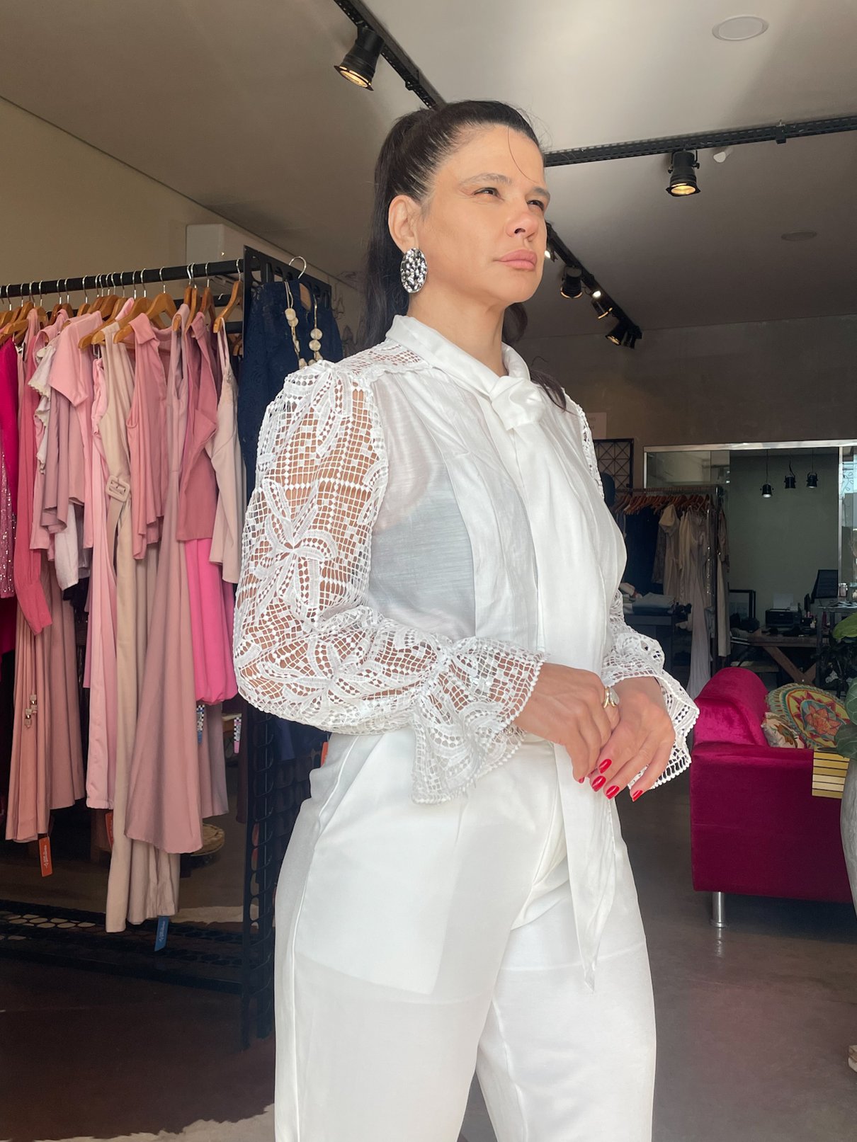 14 camisa manga de gripir e gravata com pregas vitoria