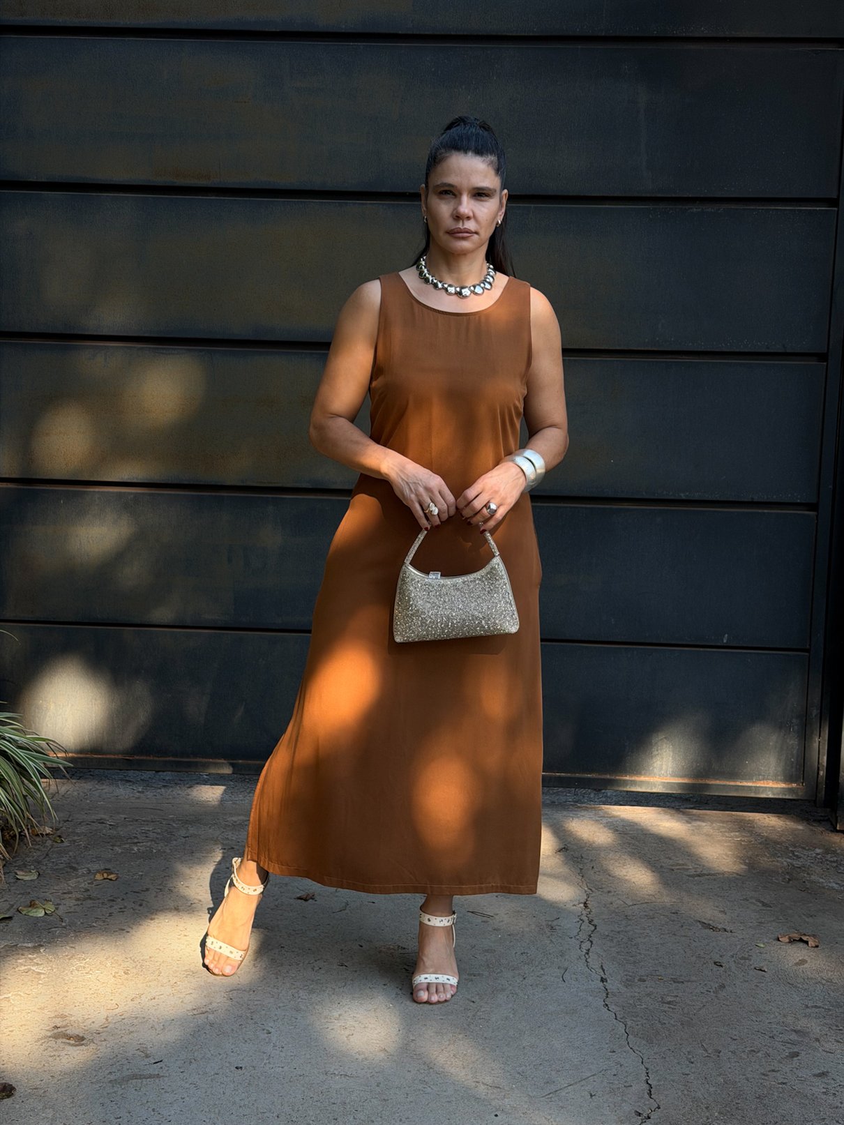 14 vestido feminino reto em viscose sarjada selena