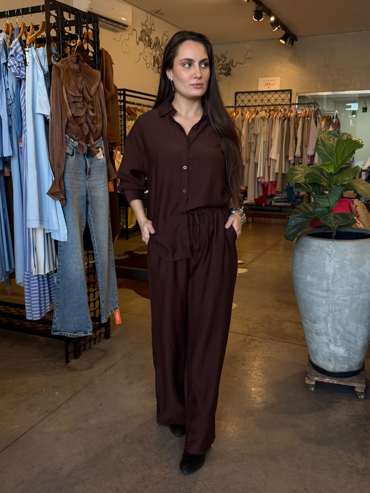 20 conjunto de camisa e calca pantalona marina