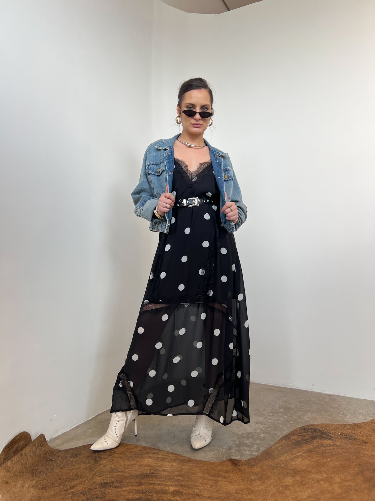 14 vestido de poa com babado na barra e forro alicia